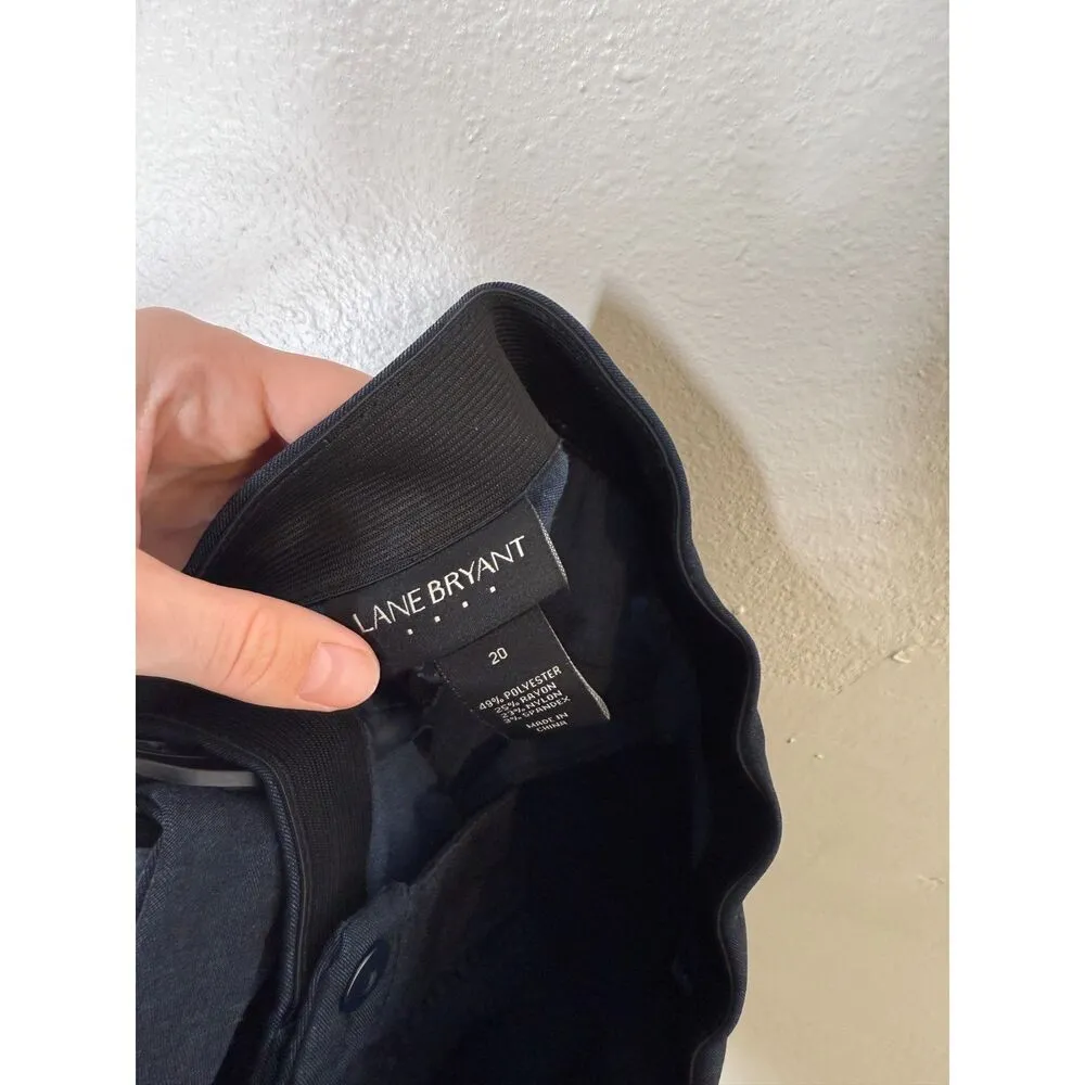 Lane Bryant Elastic Waist Pull On Career Pants Womens Sz 20 Navy Blue Business - Image 6