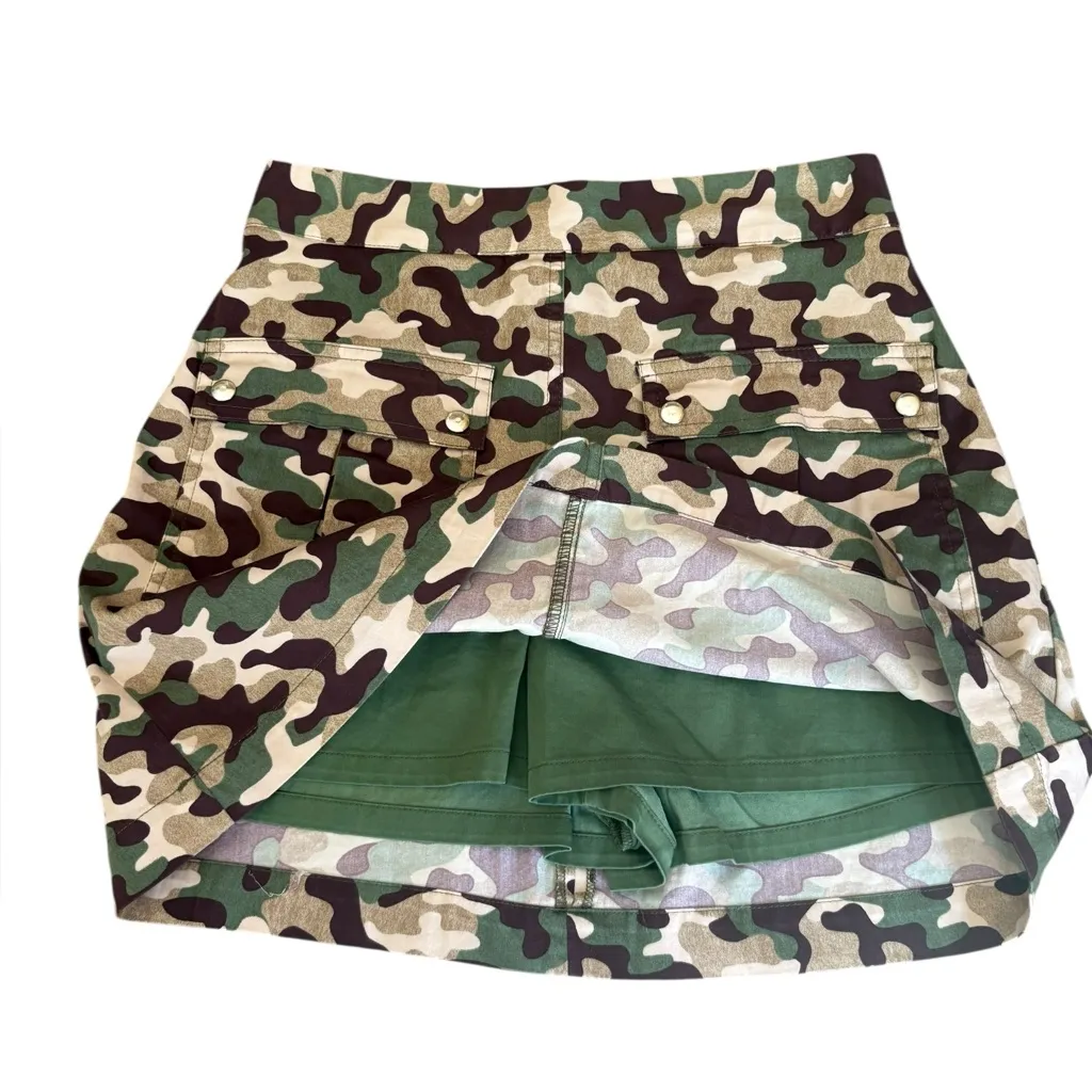 Zara Camouflage Mini Skirt Built In Shorts Womens Size Small - Image 3