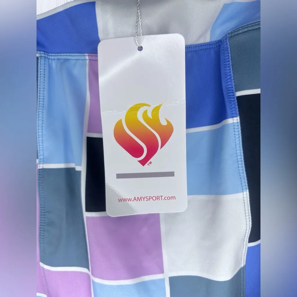 NWT AMY SPORT Women’s Marisa 18” Colorblock Athletic Tennis Skort Blue - Image 4