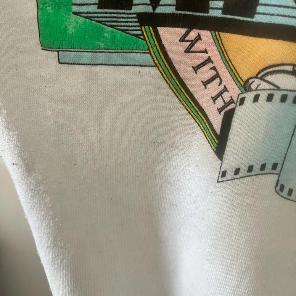 Vintage 1987 White crew neck Mickey Mouse film reel tuxedo Sweatshirt size xl - Image 5