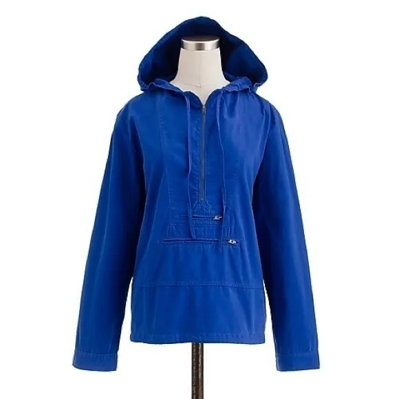 J. Crew • Blue Shrunken Anorak Hooded Jacket - Image 8