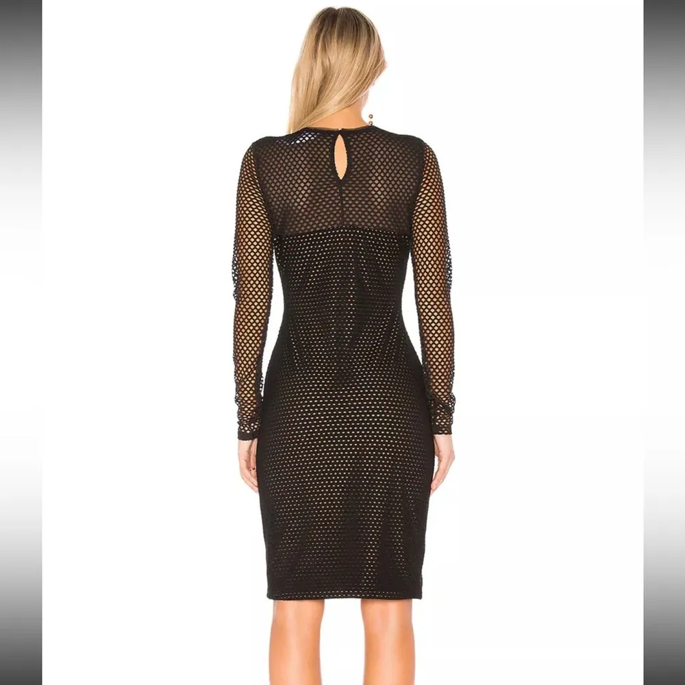 BCBGMaxAzria Jaylynn Mesh Bondage Goth Cocktail Dress XXS Bodycon Black & Nude - Image 5