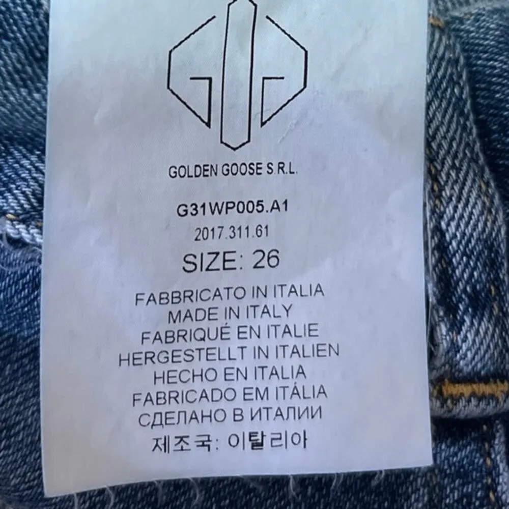 GGDB Golden Goose Women's Blue High Waisted Straight Cropped Denim Jeans Size 26 - Image 6