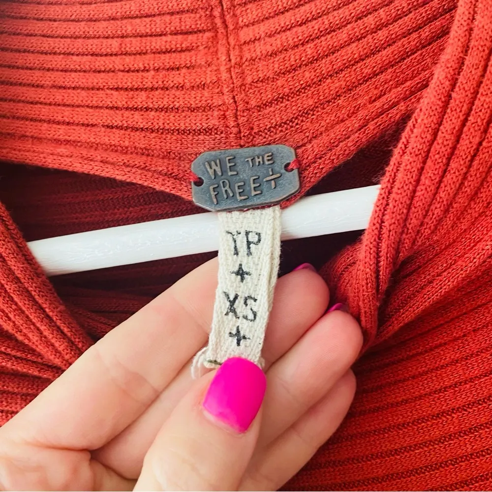 Free People Pullover Long Sleeve Top Red Sz XS - Image 9