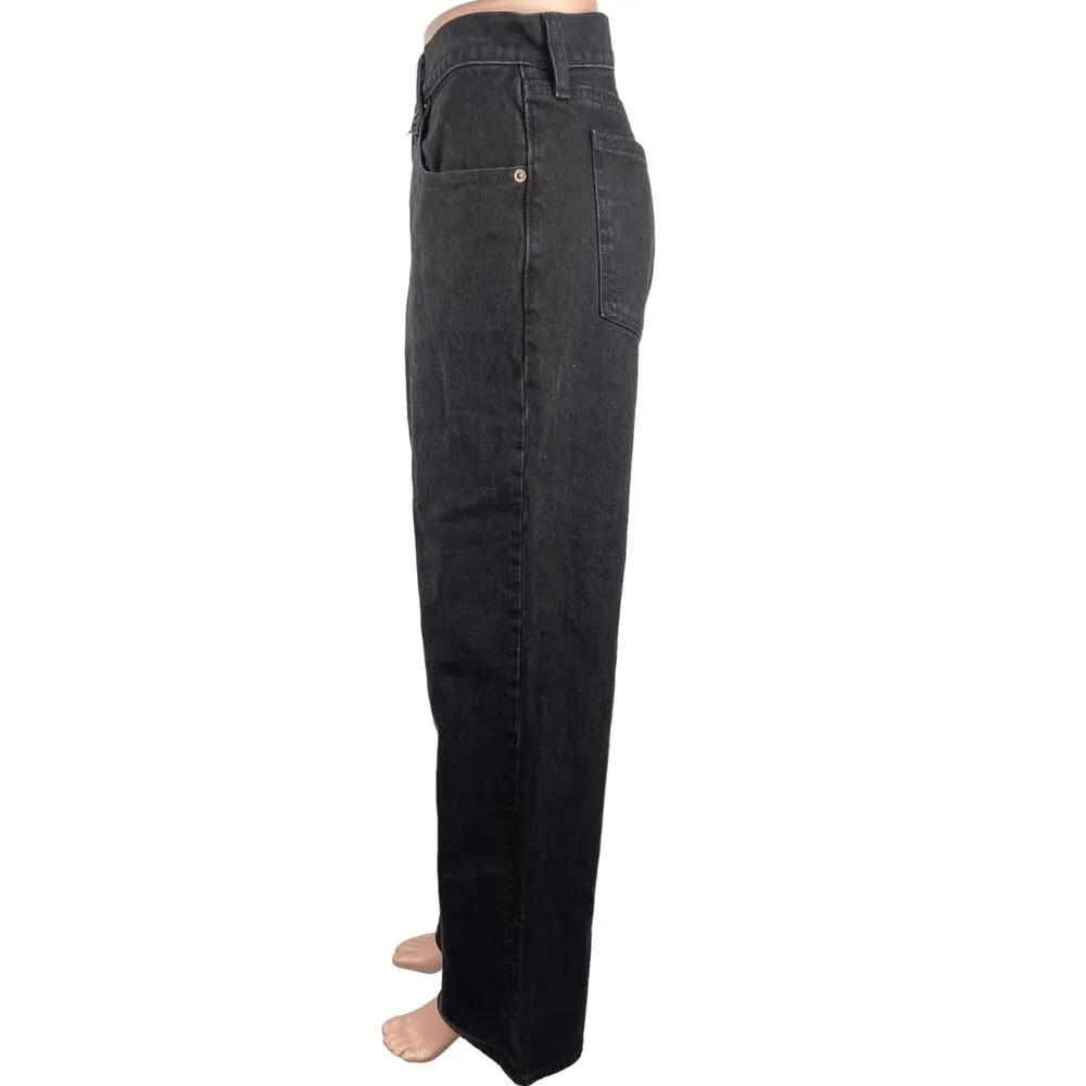 Abercrombie & Fitch  Black 90s Relaxed High Rise Straight Leg Denim Jeans Size 31 - Image 2