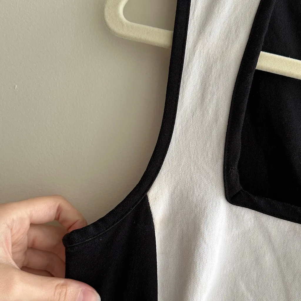 Banana Republic Sloan Colorblock Sheath Dress, Black/White/Tan, Size 4 - Image 7