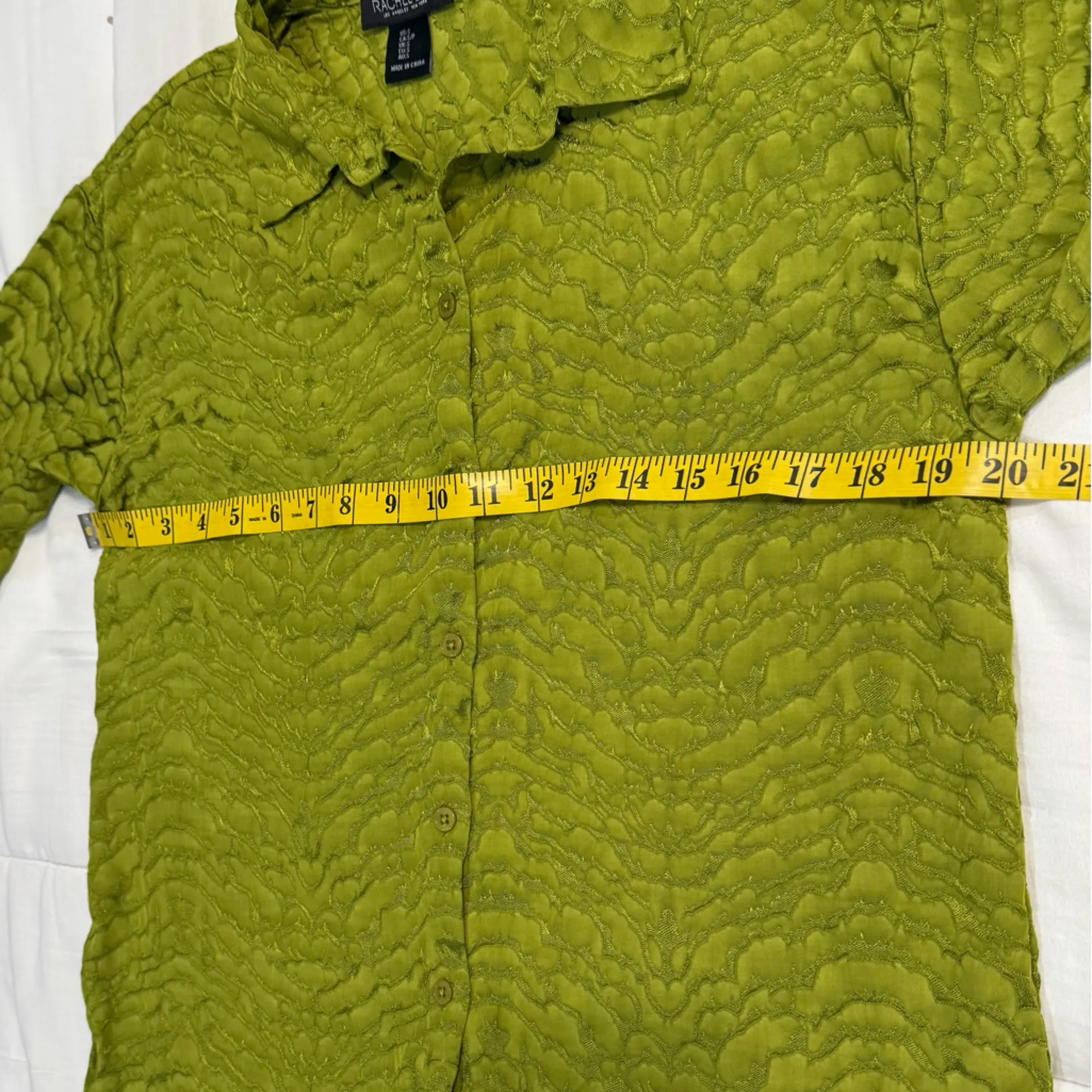 Rachel Zoe Olive Textured Women’s Button Down Shirt - Image 5