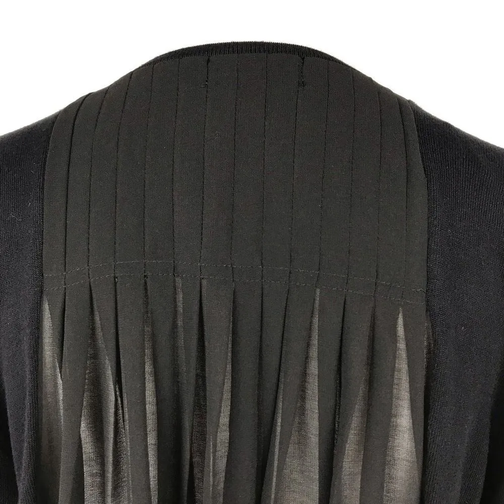 Thalia Sodi  Black Open Front Pleated Cardigan Sweater Medium - Image 3