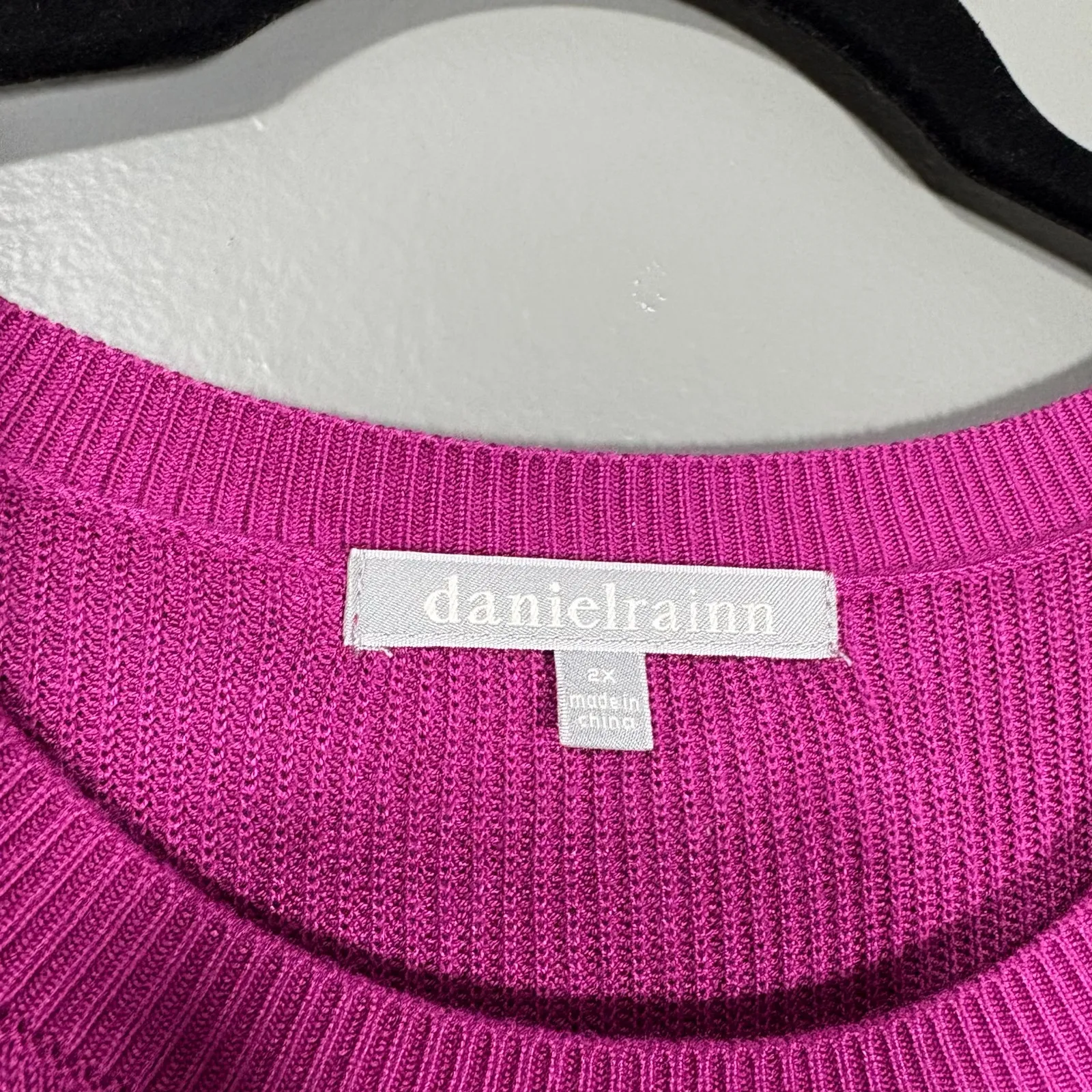 Daniel Rainn Retro Pink Crochet Lace Trim Sweater - Size 2X - Women's Plus Size - Image 5