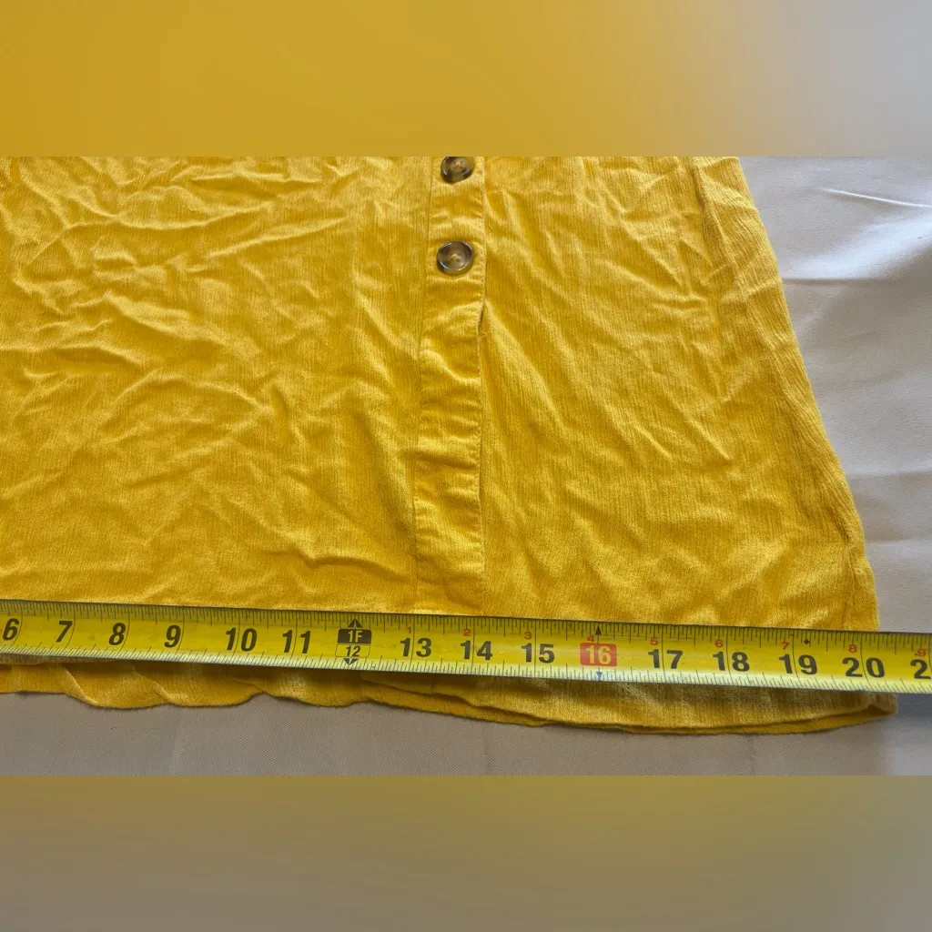 Wild Fable Yellow Gold Buttoned Sheath Midi‎ Dress - Image 4