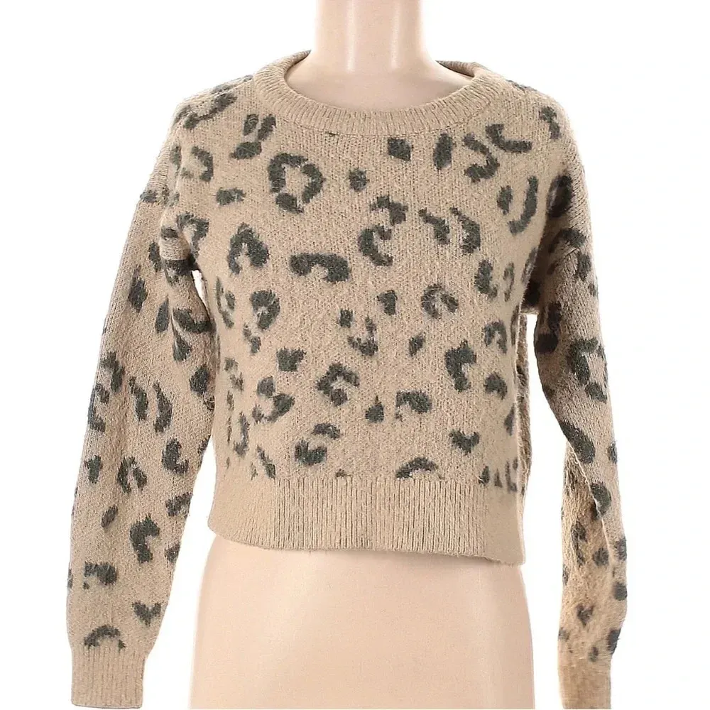 Abercrombie & Fitch Wool Blend Brushed Leopard Print Sweater Women’s Size XS A&F - Image 3