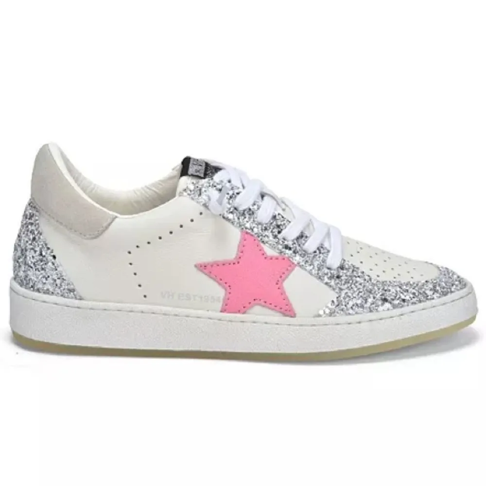 Vintage Havana Lolita Glitter Silver and Pink Star Sneakers - Image 12