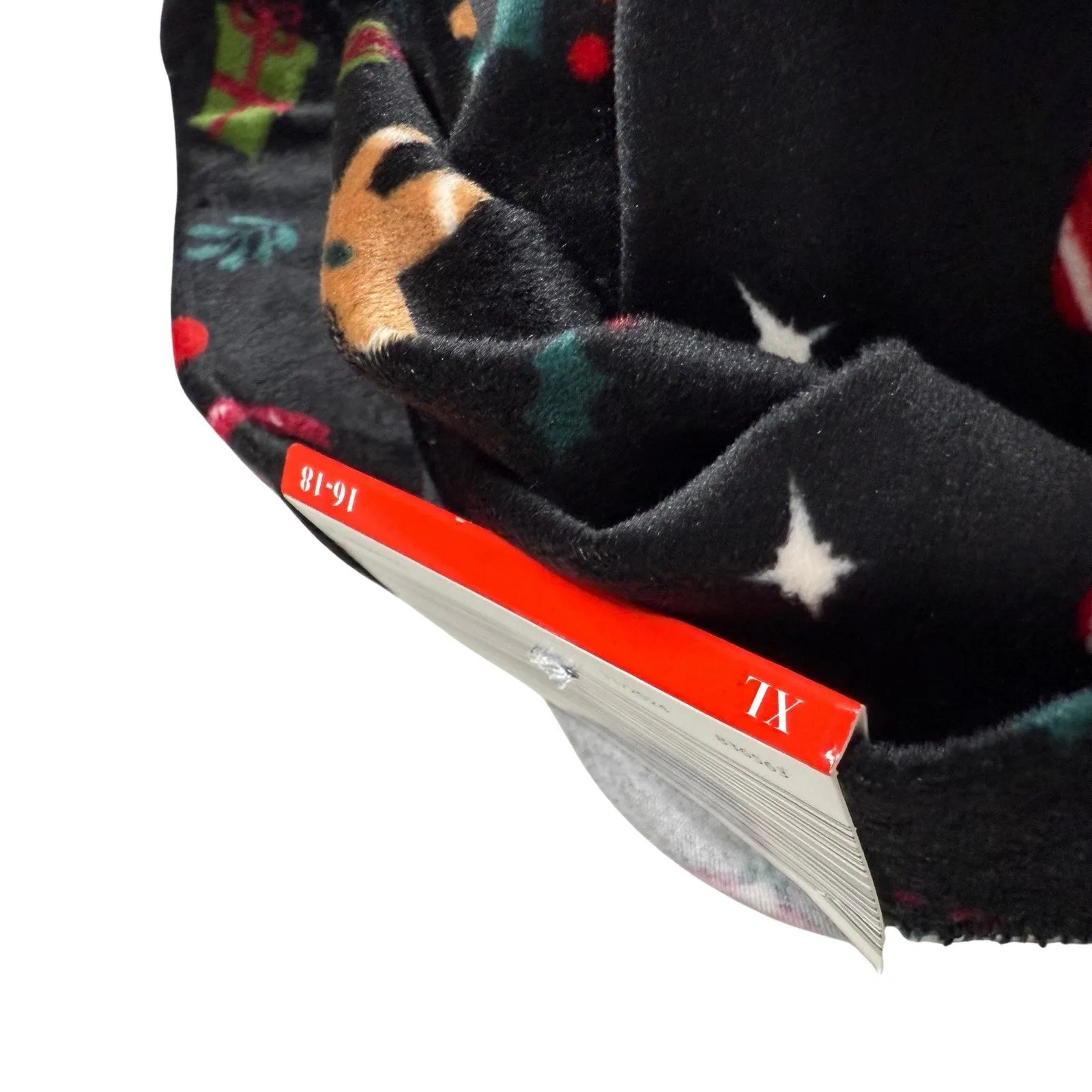 Merry Moments Christmas Holiday Ultra Plush Leggings XL Black Loungewear PJ Pant - Image 5