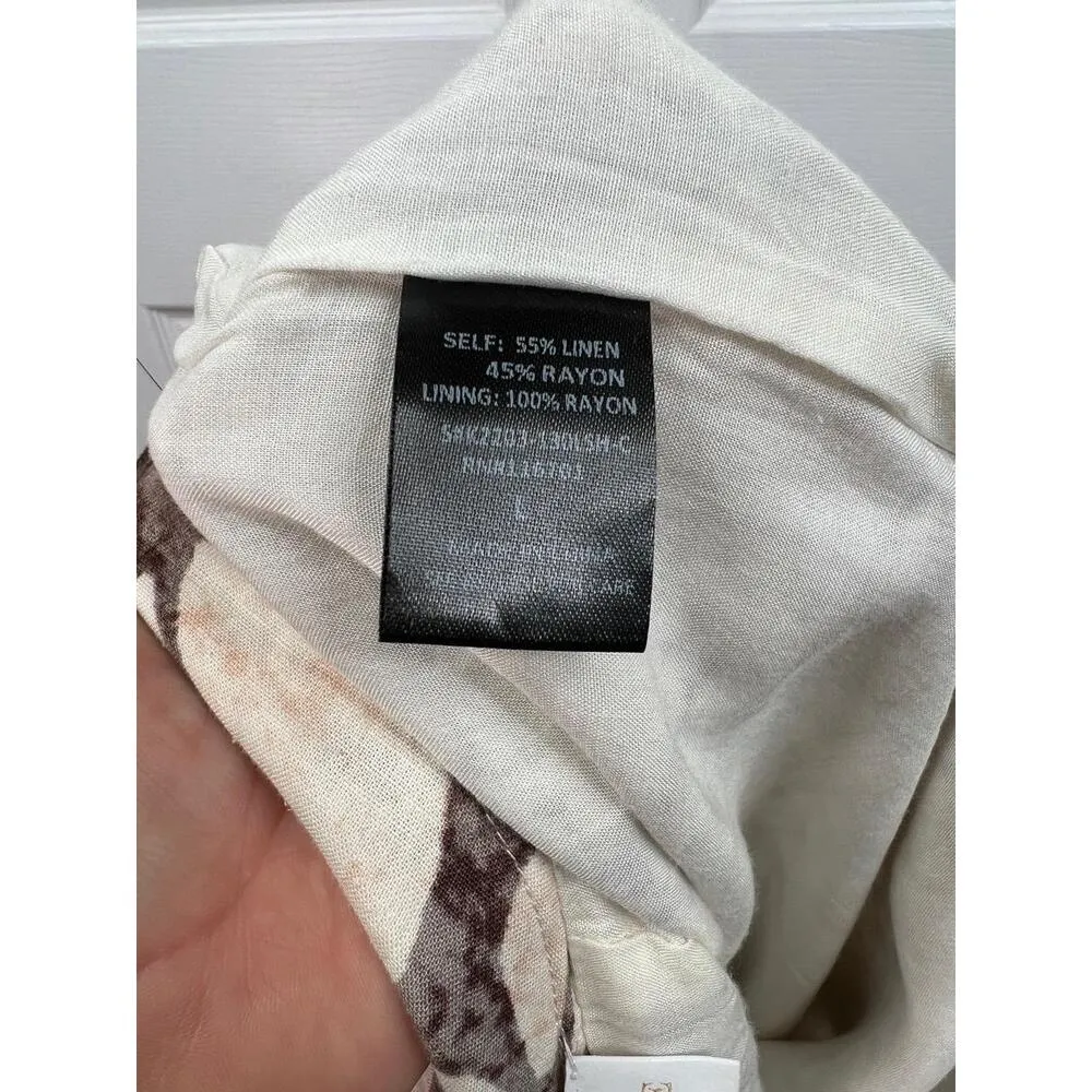 Karlie Shorts Womens Size Large Brown Beige High Waisted Pleated Batik Boho - Image 8