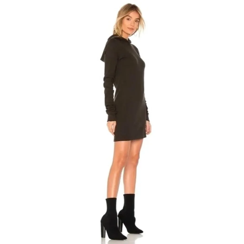 Cotton Citizen‎ Dress Women Small Black Waffle Knit Monaco Thermal Hoodie Mini - Image 2