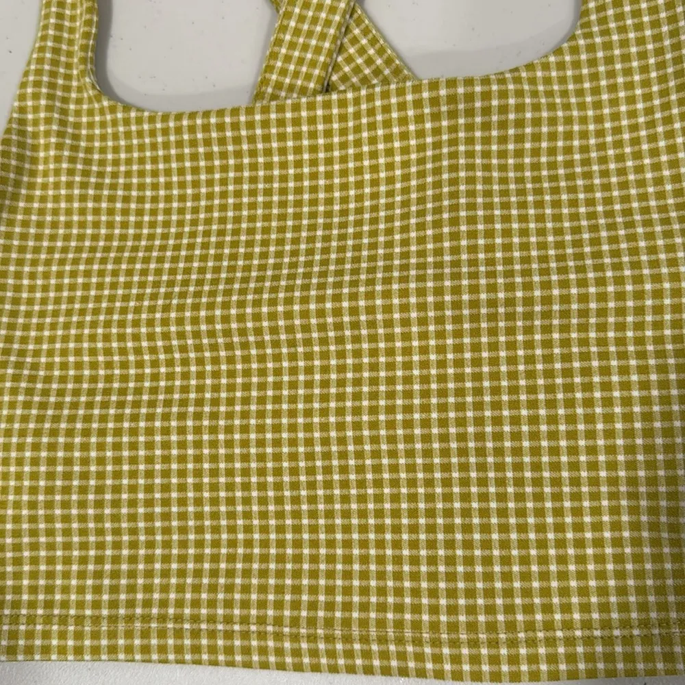 Madewell Sangria Bra Gingham in Citrus Lime Size Med EUC - Image 4