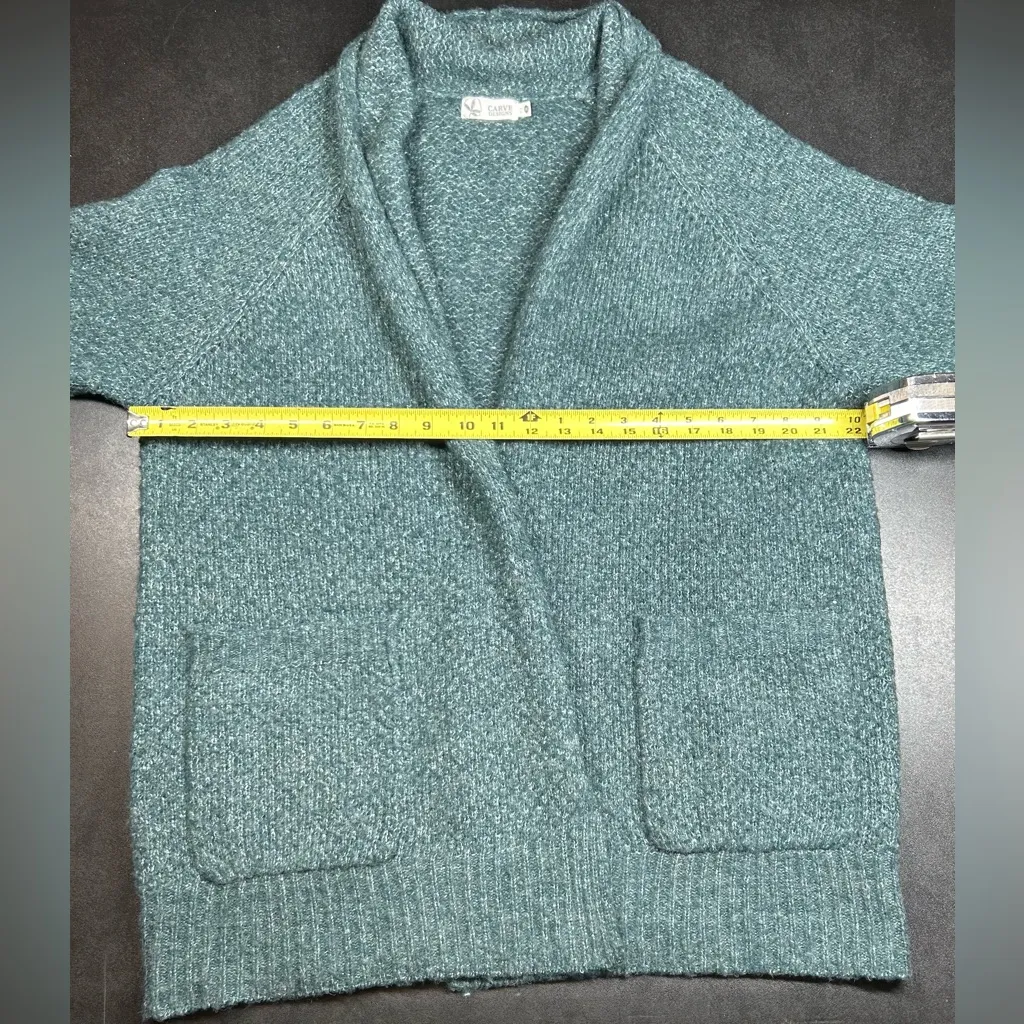 Carve Designs Women's Size M Green Fireside Sweater Open Cardigan - Image 5