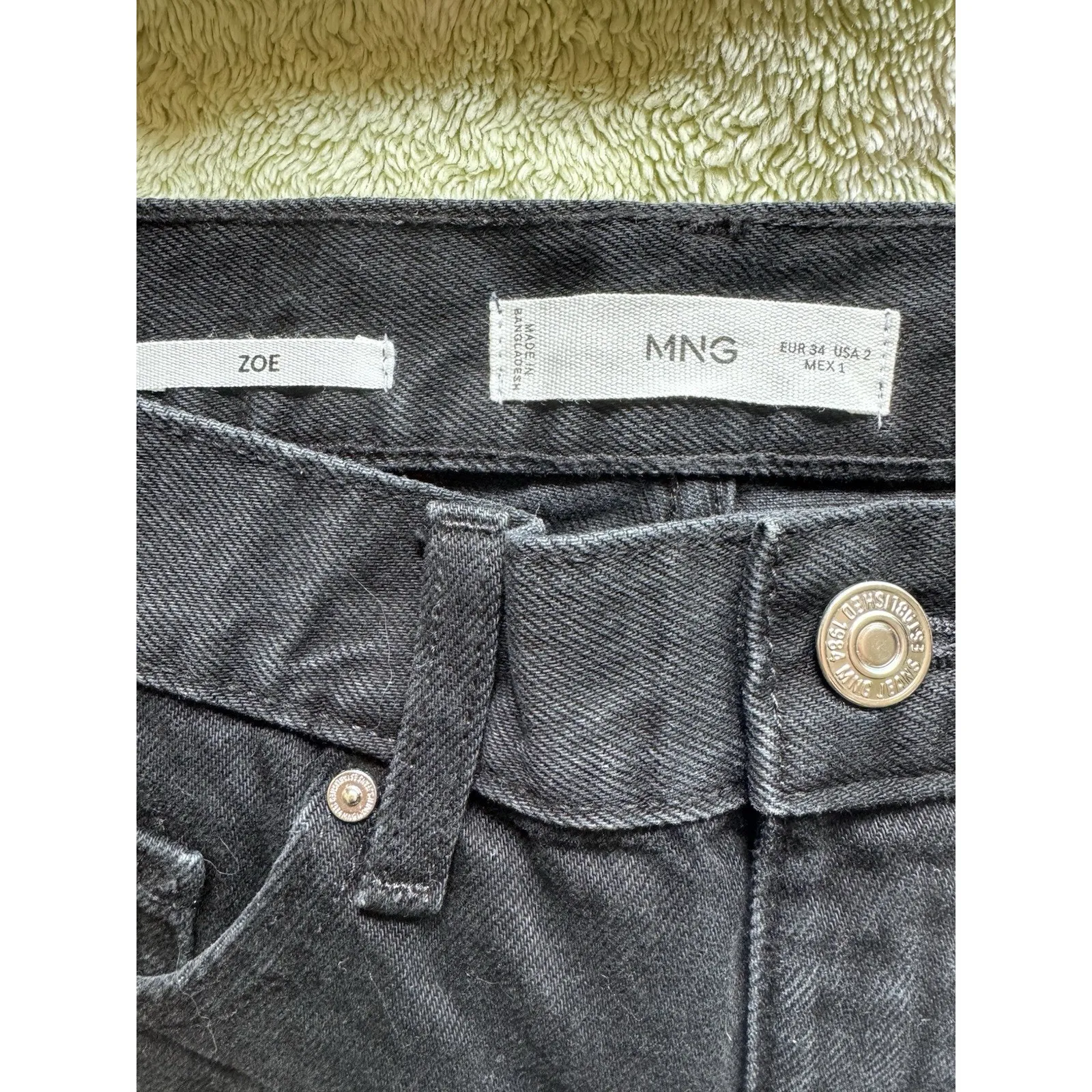 NWOT Mango MNG Zoe Black Denim Shorts High Waisted Women’s Size 2 - Image 9