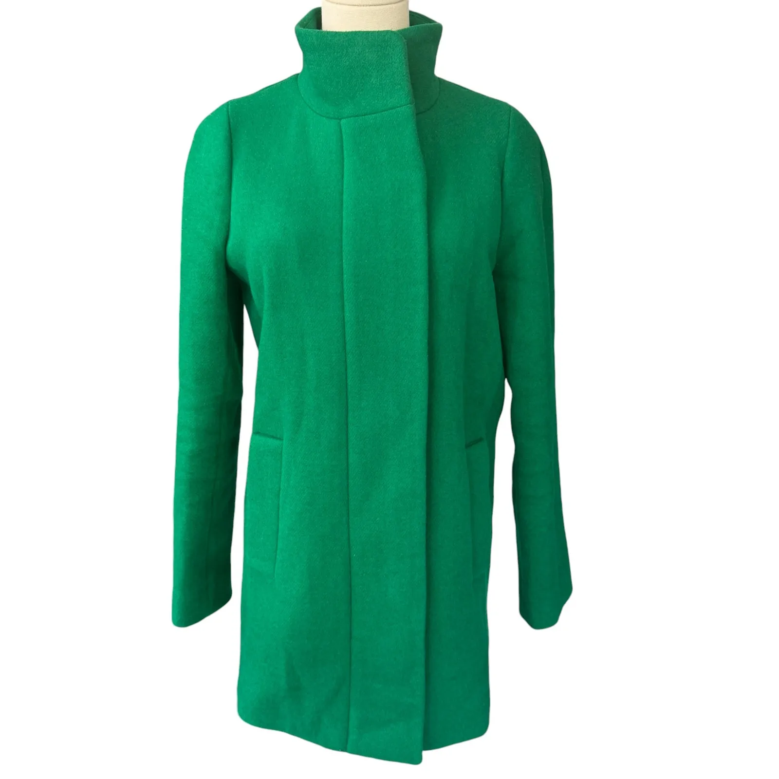 J. Crew Wool Blend City Coat Emerald Green Size 0 Style F5325‎ - Image 2