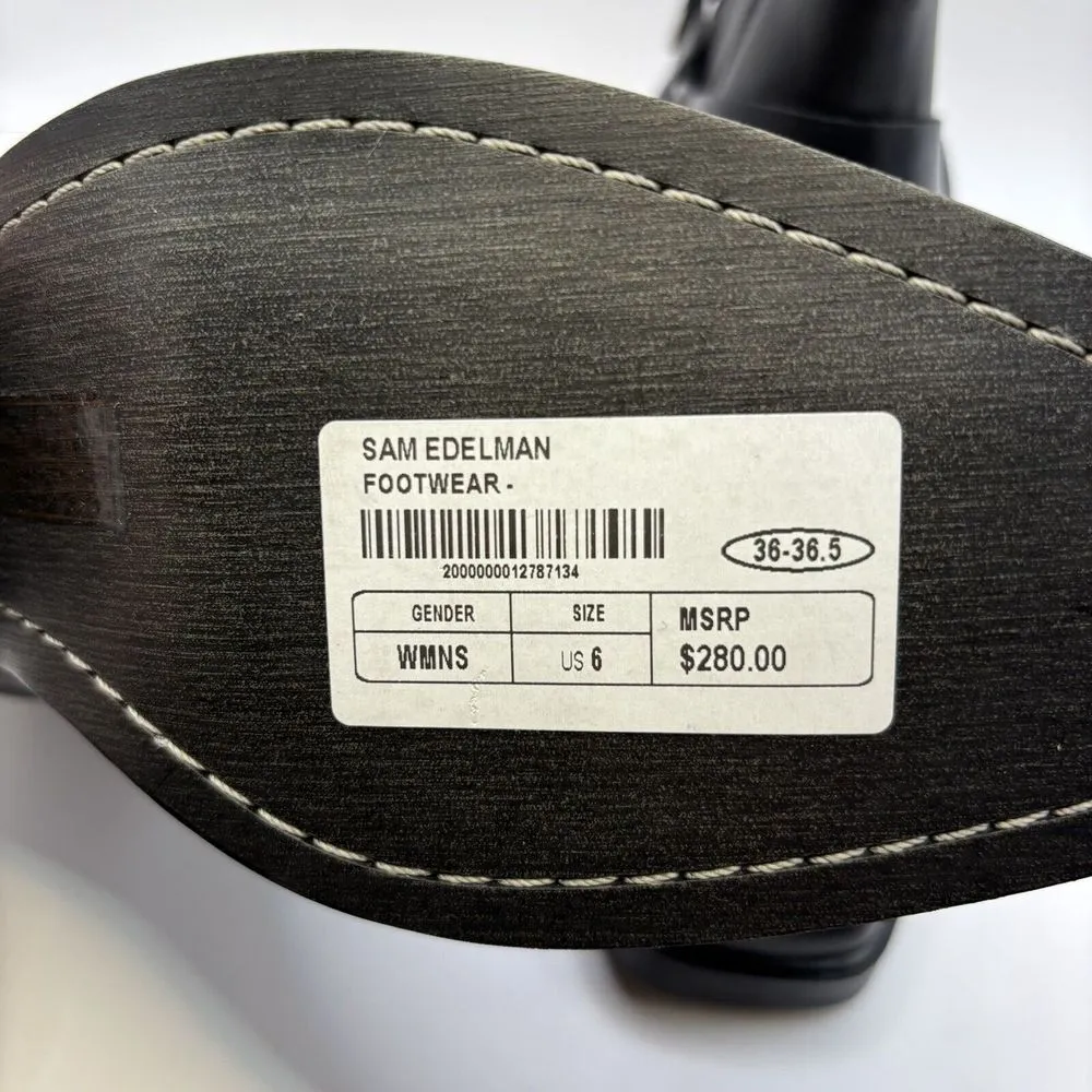 Sam Edelman Bellamie Leather Ankle Bootie Womens 6 Pull On Square Toe Black - Image 8