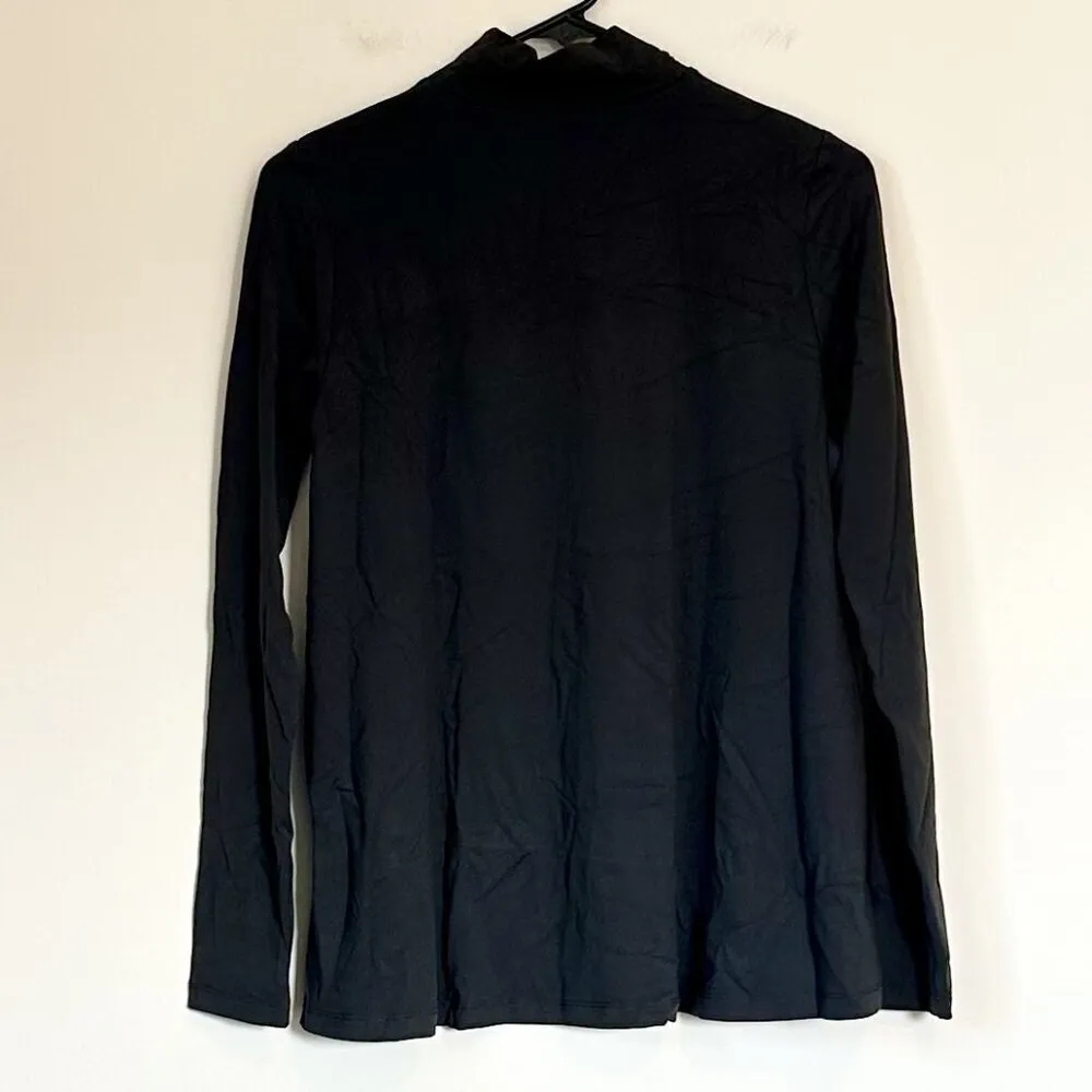 NWT Susana Monaco Gray Mock Neck Essential Long Sleeve Shirt - Small - Image 5