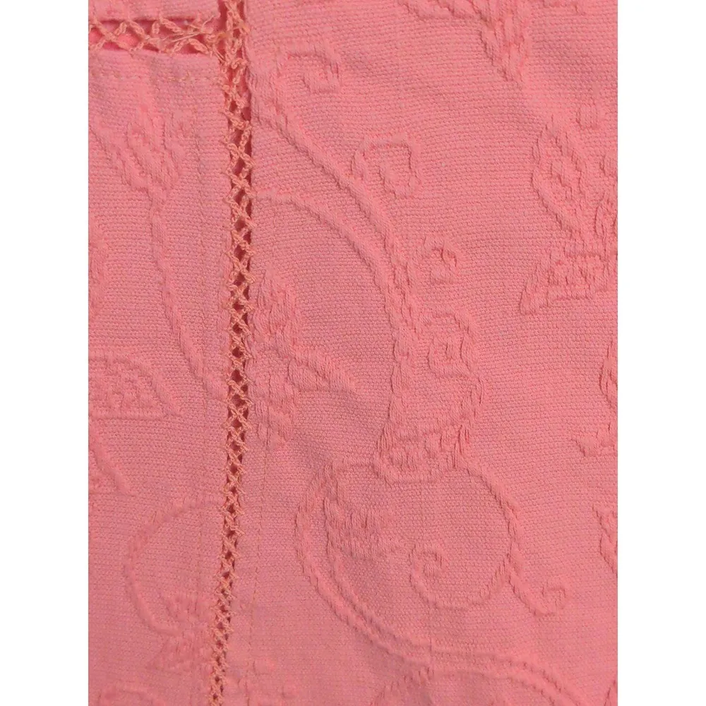 Sundance Womens Matelasse A Line Dress Orange Floral Sleeveless Embroidered 6 - Image 3