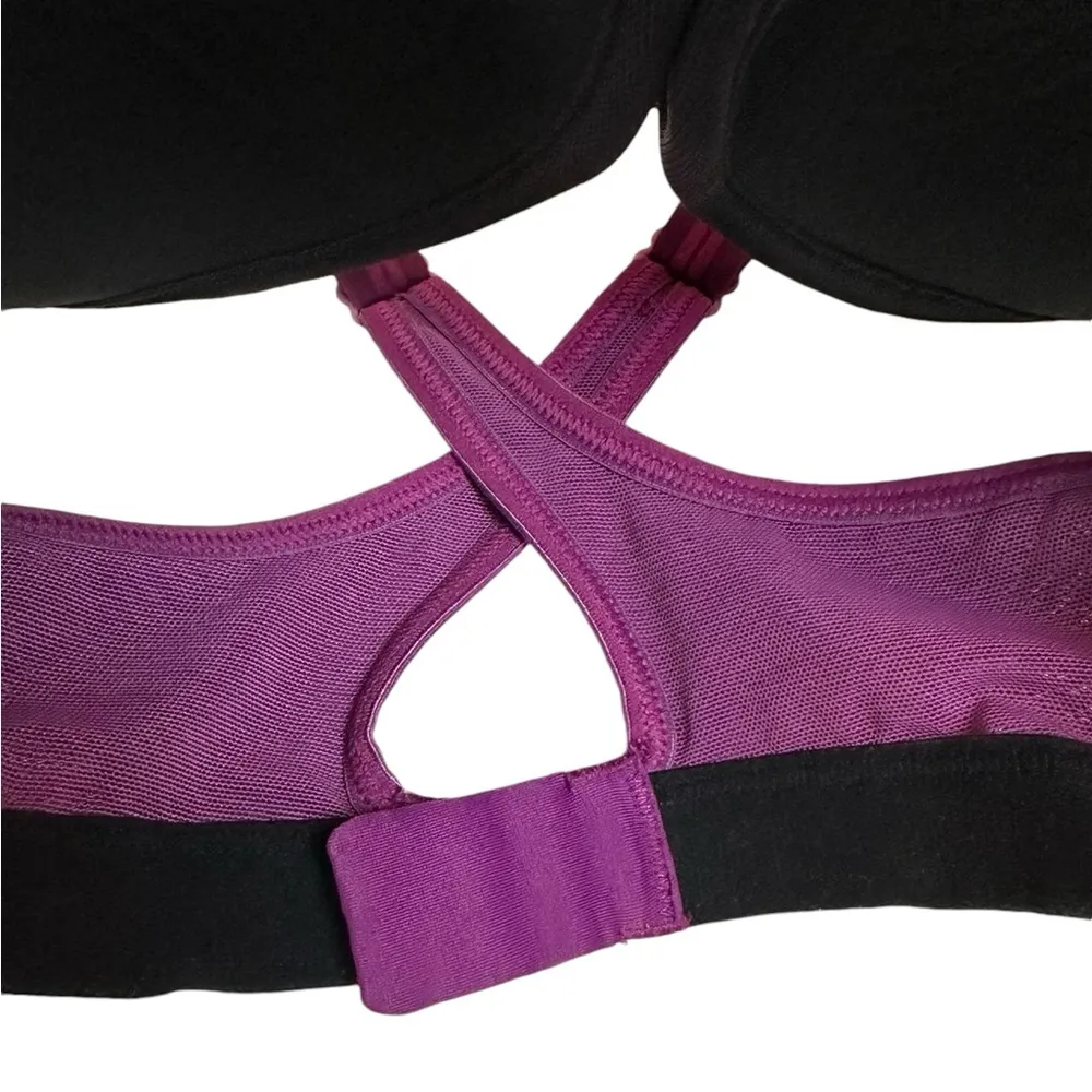 Moving Comfort Sports Bra Crossback Run Yoga Active Purple 
Size Medium 34C-38C - Image 6