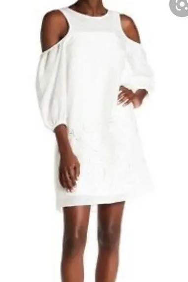 Tibi Cold Shoulder Embroidered Dress - Image 2