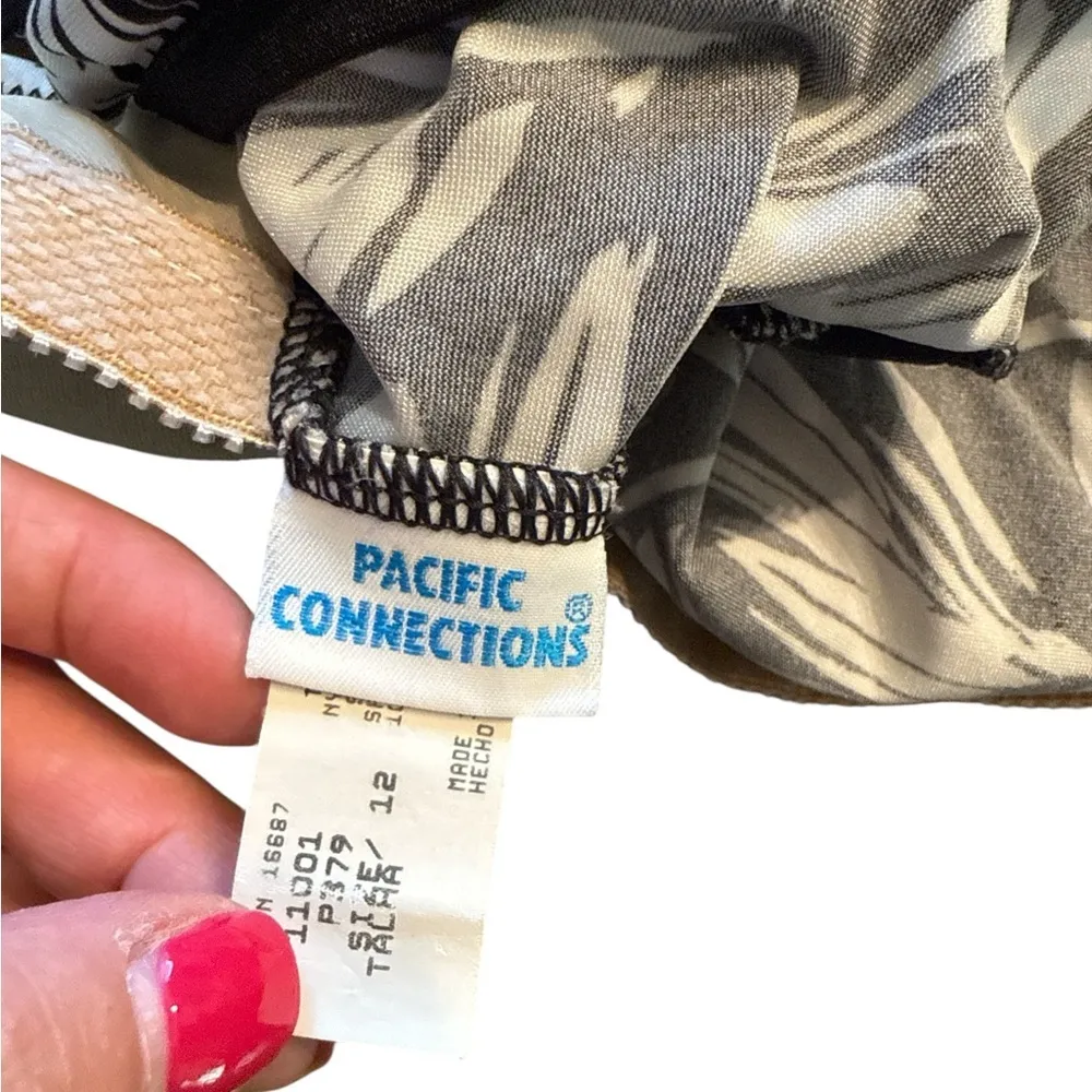 Pacific Connections Monochrome Leaf One Piece Black Size 12 - Image 4