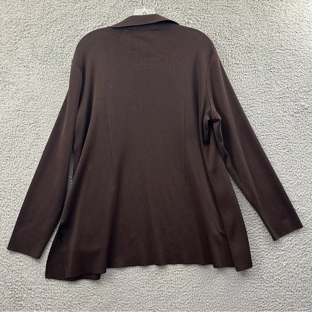 Exclusively Misook‎ Open Front Cardigan Sweater Career Office Minimalist Women L - Image 2