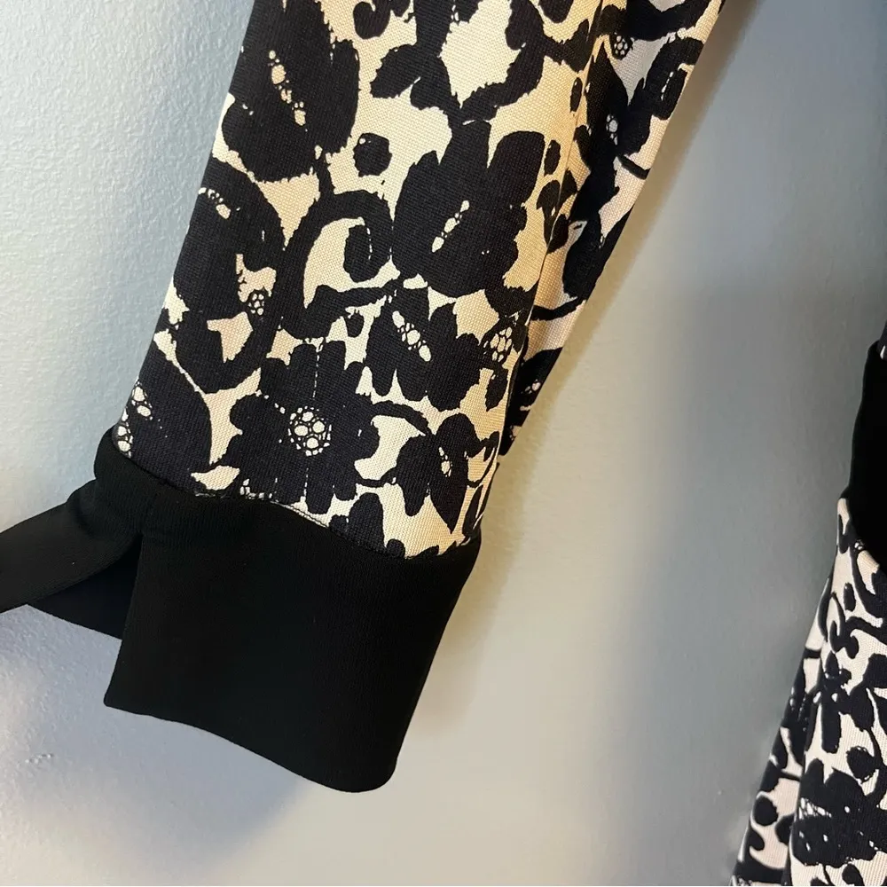 Diane von Furstenberg Dress Black & Cream Floral Taurus Wrap VINTAGE Sz 6 EUC - Image 8