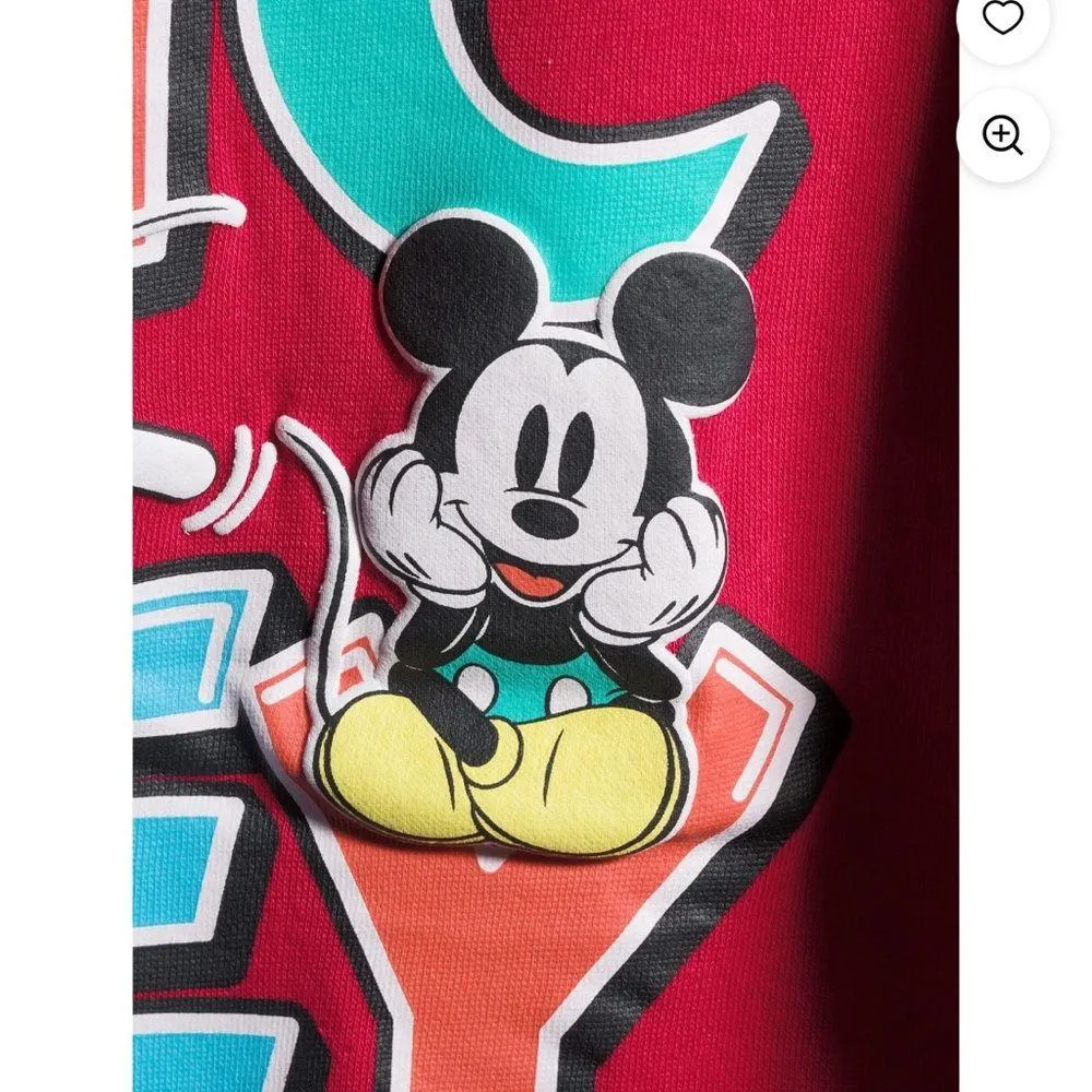Disney Red Mickey Mouse Sweatshirt SZ:L - Image 2