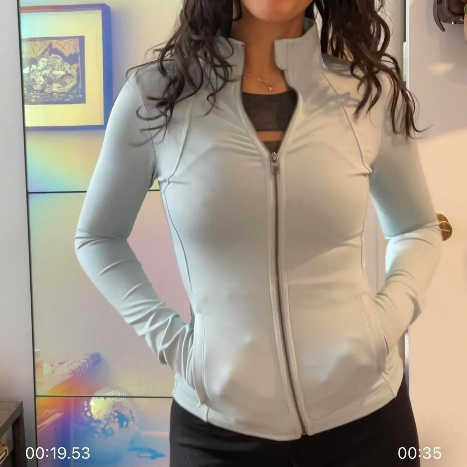 light blue gilly hicks activewear jacket. size xxs - Image 5