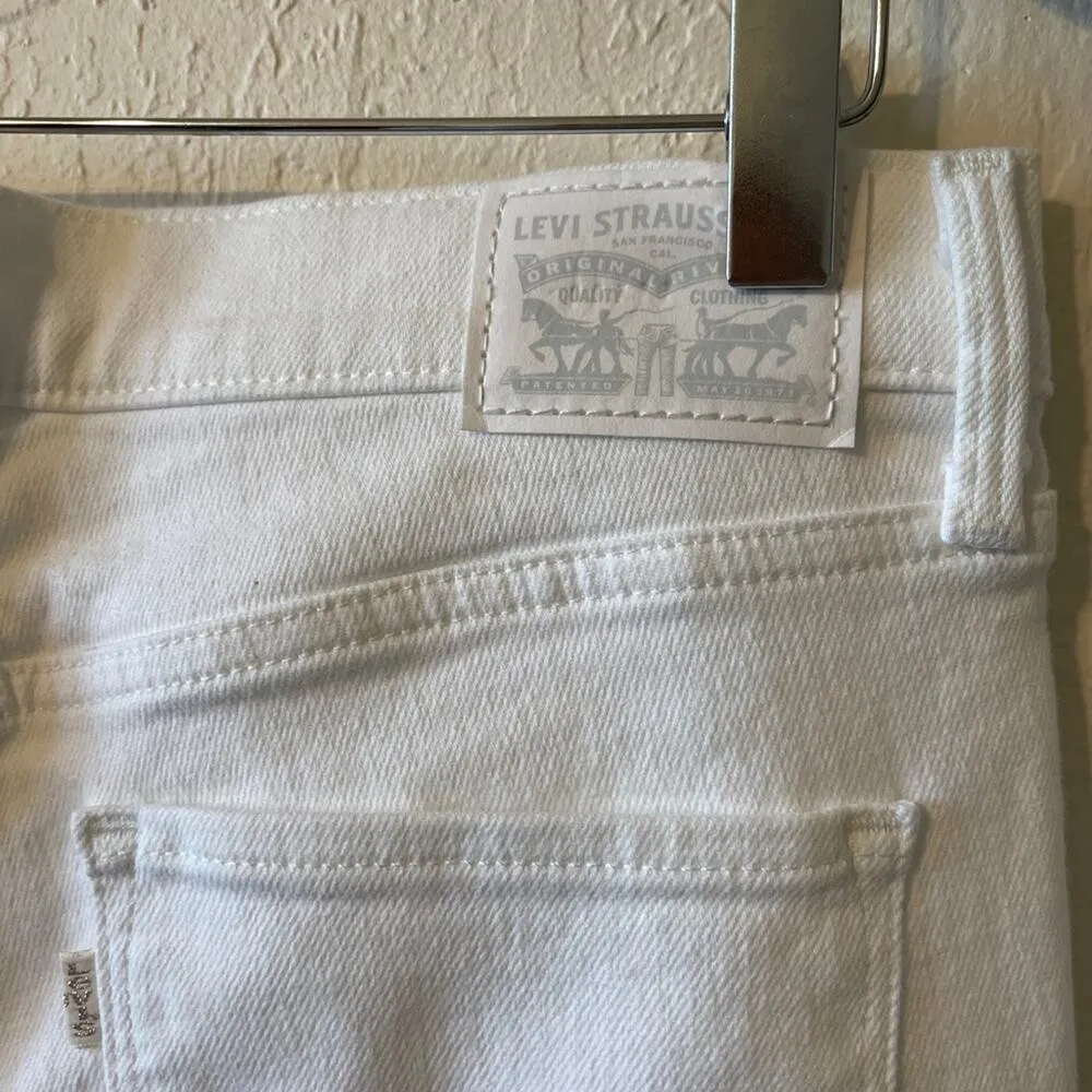 Levi’s white crop jeans high rise silver tag - Image 5