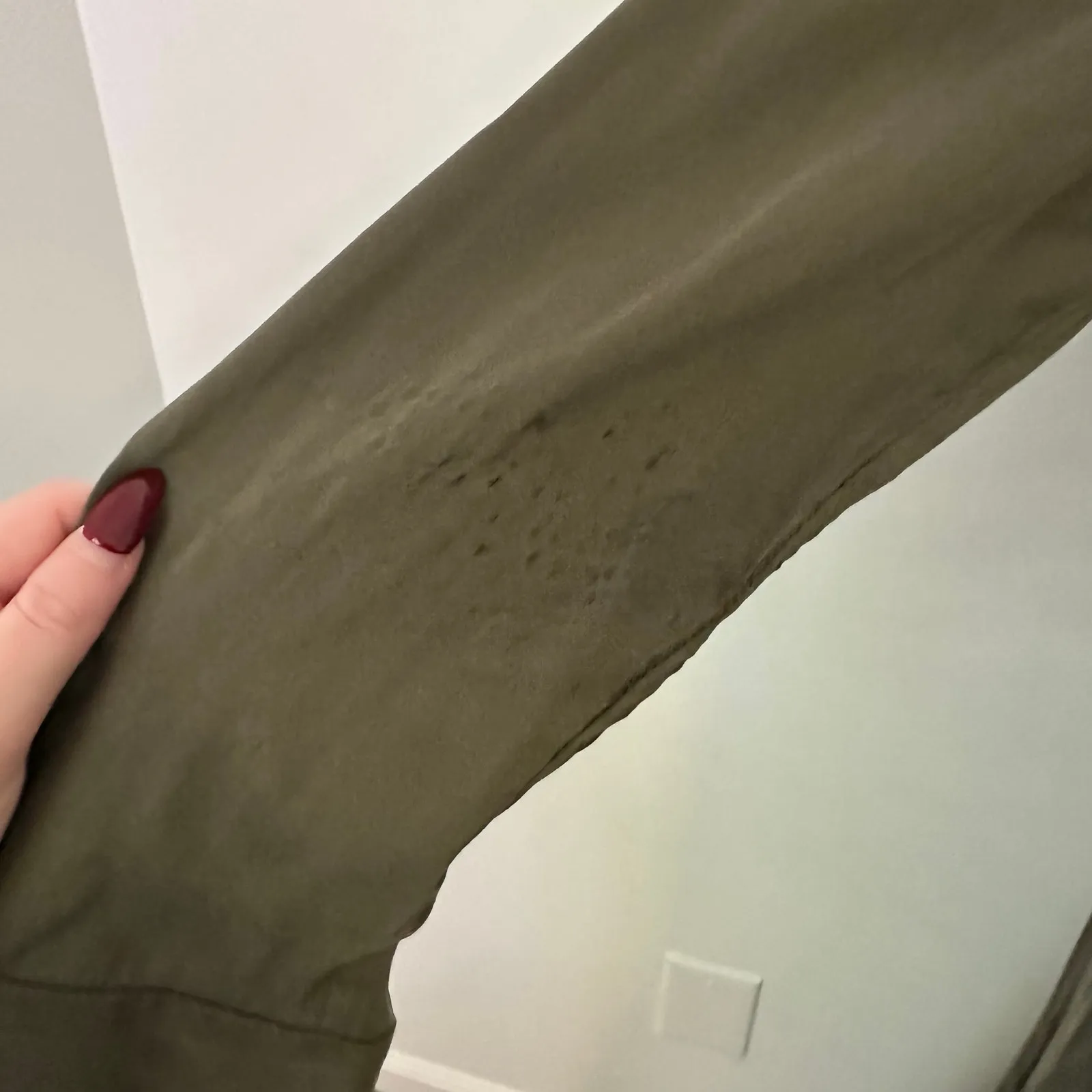 Equipment moss green silk blend midi shirt dress size XS - Image 9