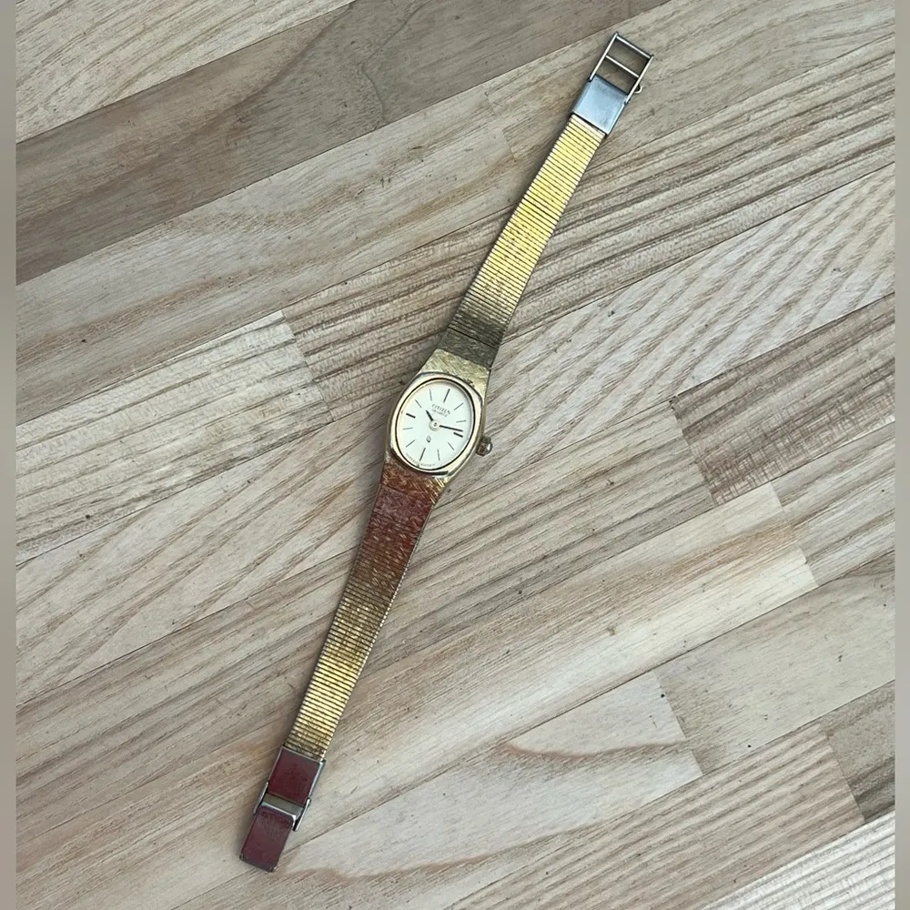 Citizen Ladies Watch Vintage Gold Tone Bracelet, Dial, Hands,  Markers - Image 4