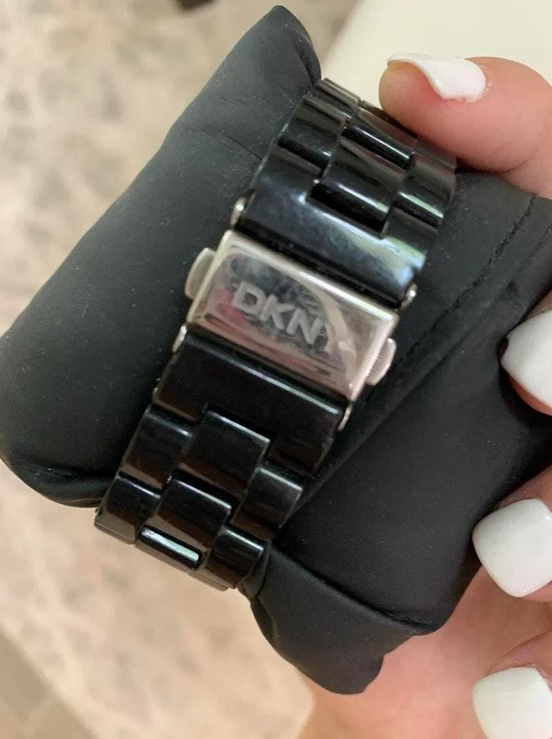 DKNY Black Watch With White Diamond Face  - Image 4