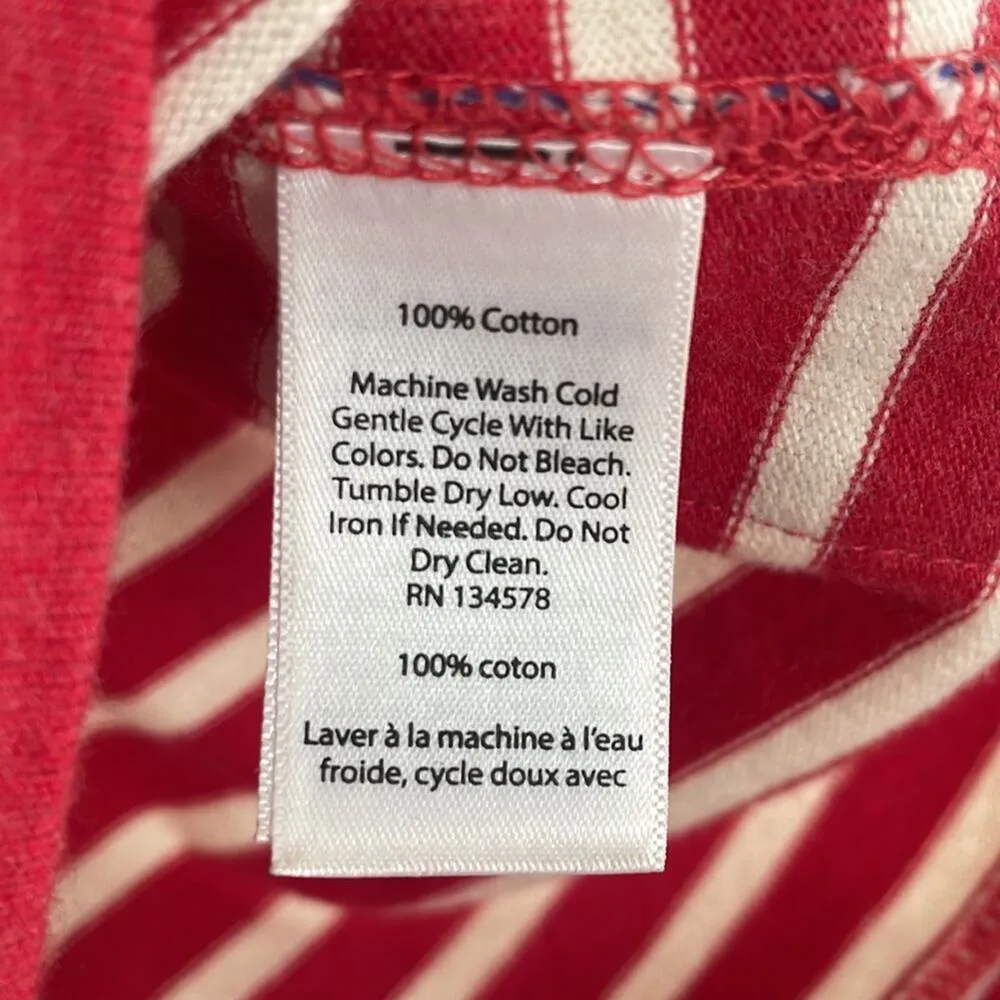 Vineyard Vines Red Stripe Chambray Boatneck Shirt Preppy Nautical Coastal - Image 5