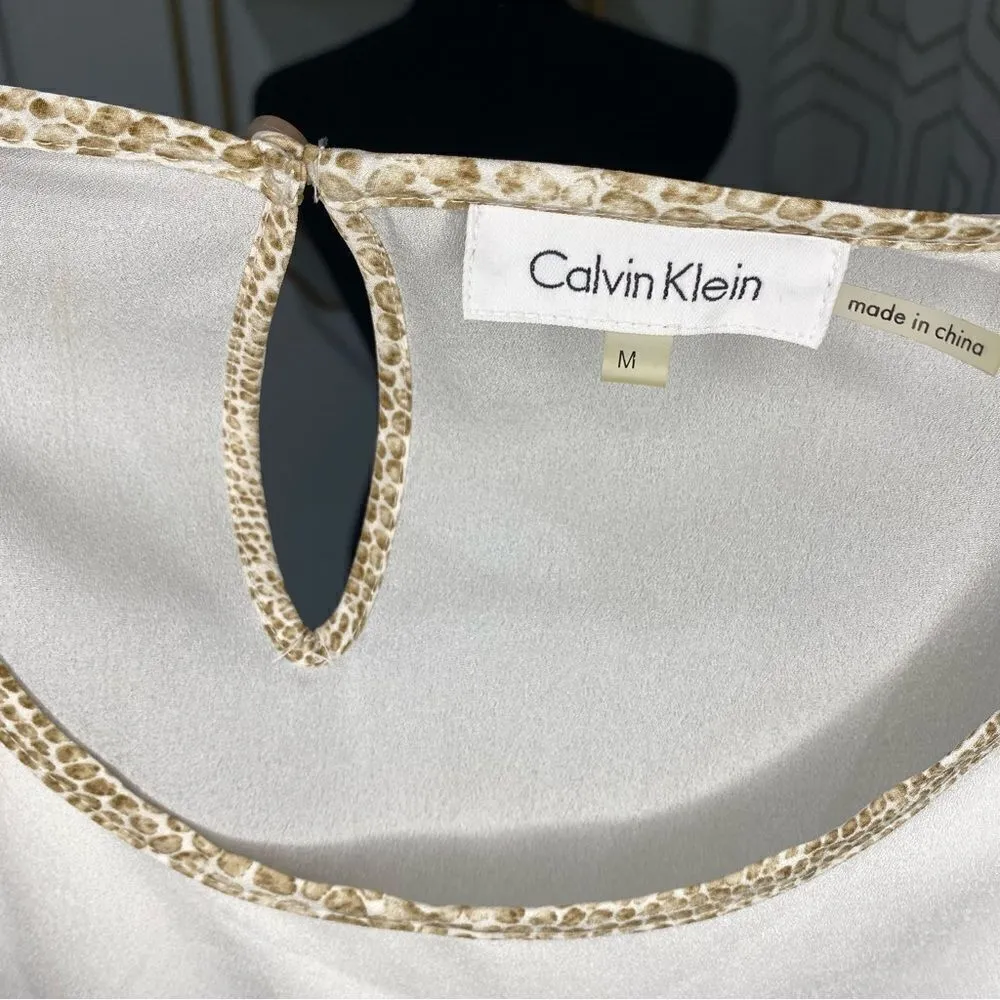 Calvin Klein Animal Print Shell Size M - Image 3