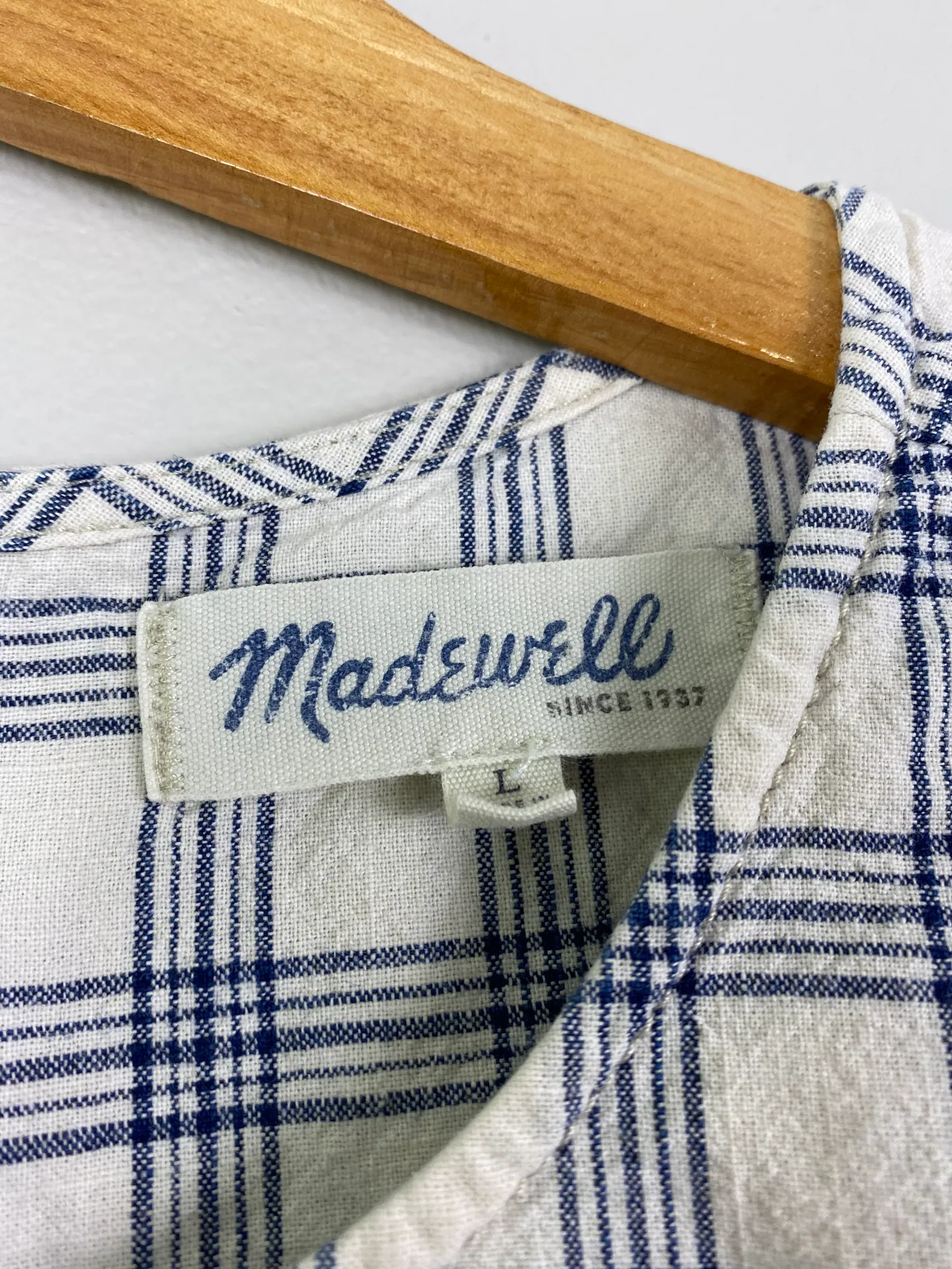Madewell Plaid  Tank Top Large - Image 3