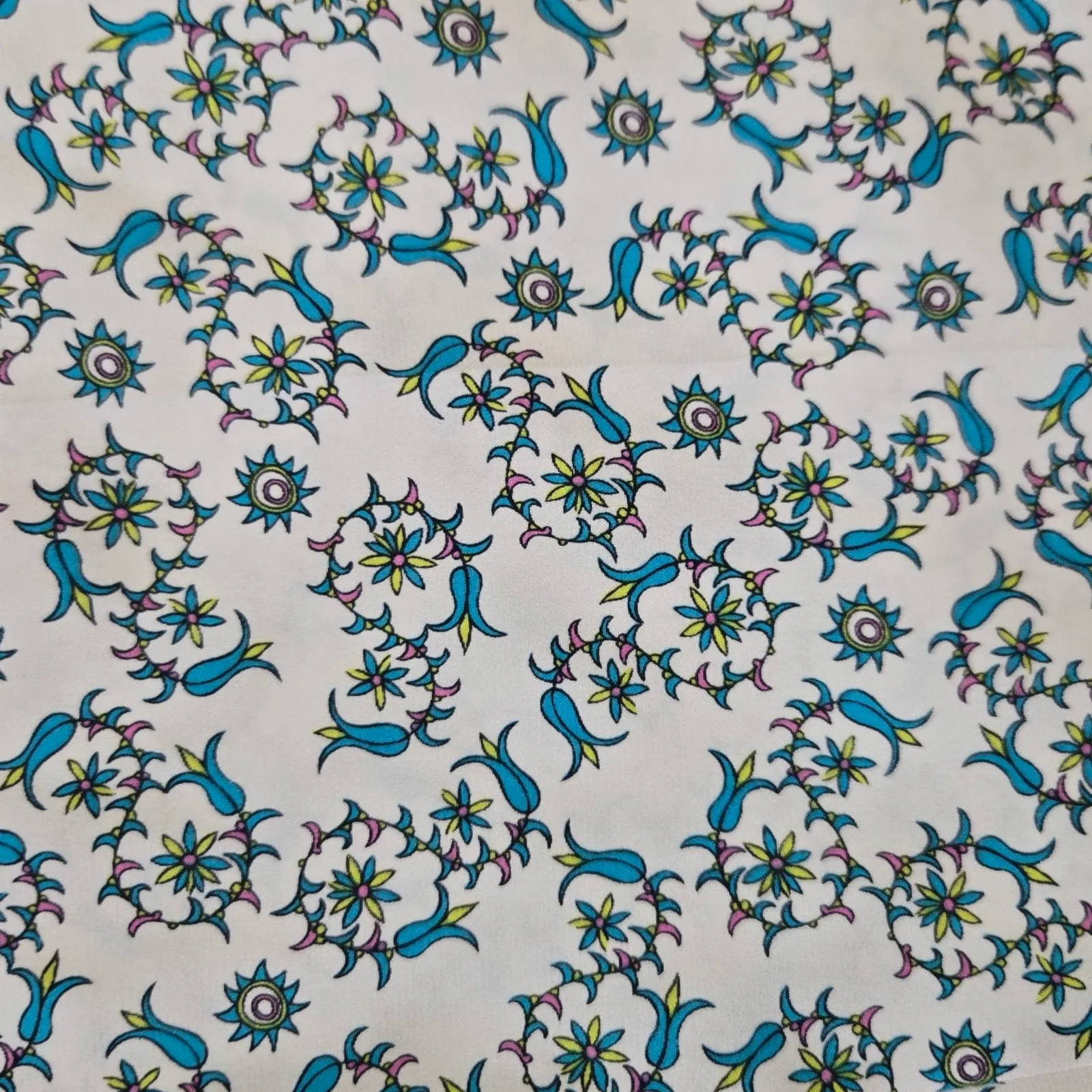 Theory White Blue Floral Silk Mid Rise Tapered Boho Whimsy Pants Trousers Size 0 - Image 4