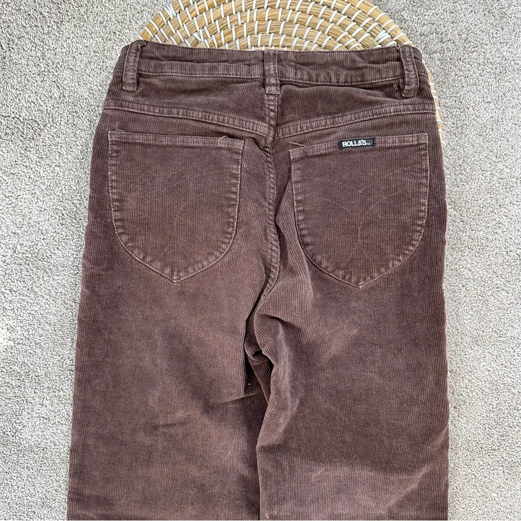 Rolla’s Women’s Original High Rise Straight Leg Corduroy Pants in Dark Brown 26 - Image 8