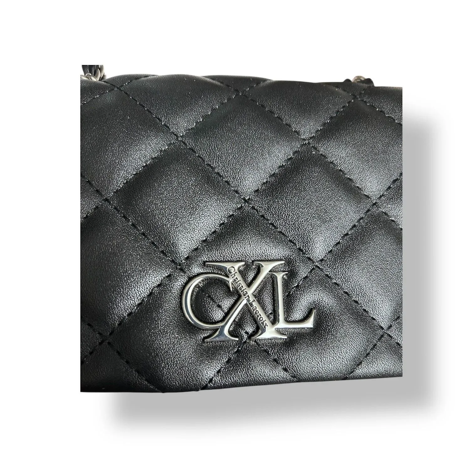 CXL by Christian Lacroix Black Quilted Vegan Leather Shoulder Bag Valo Chain $88 - Image 9