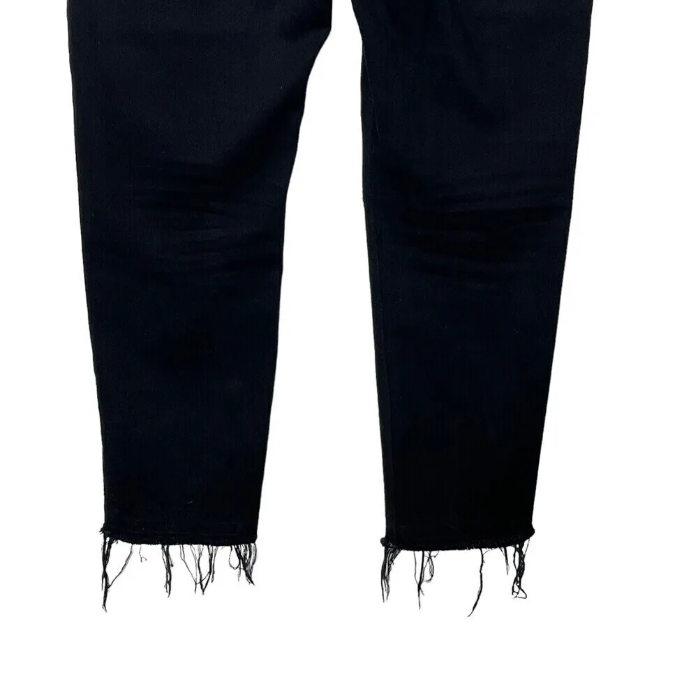 Derek Lam 10 Crosby Mila Girlfriend Jeans Women’s Size 28 Black Patchwork Raw He - Image 7