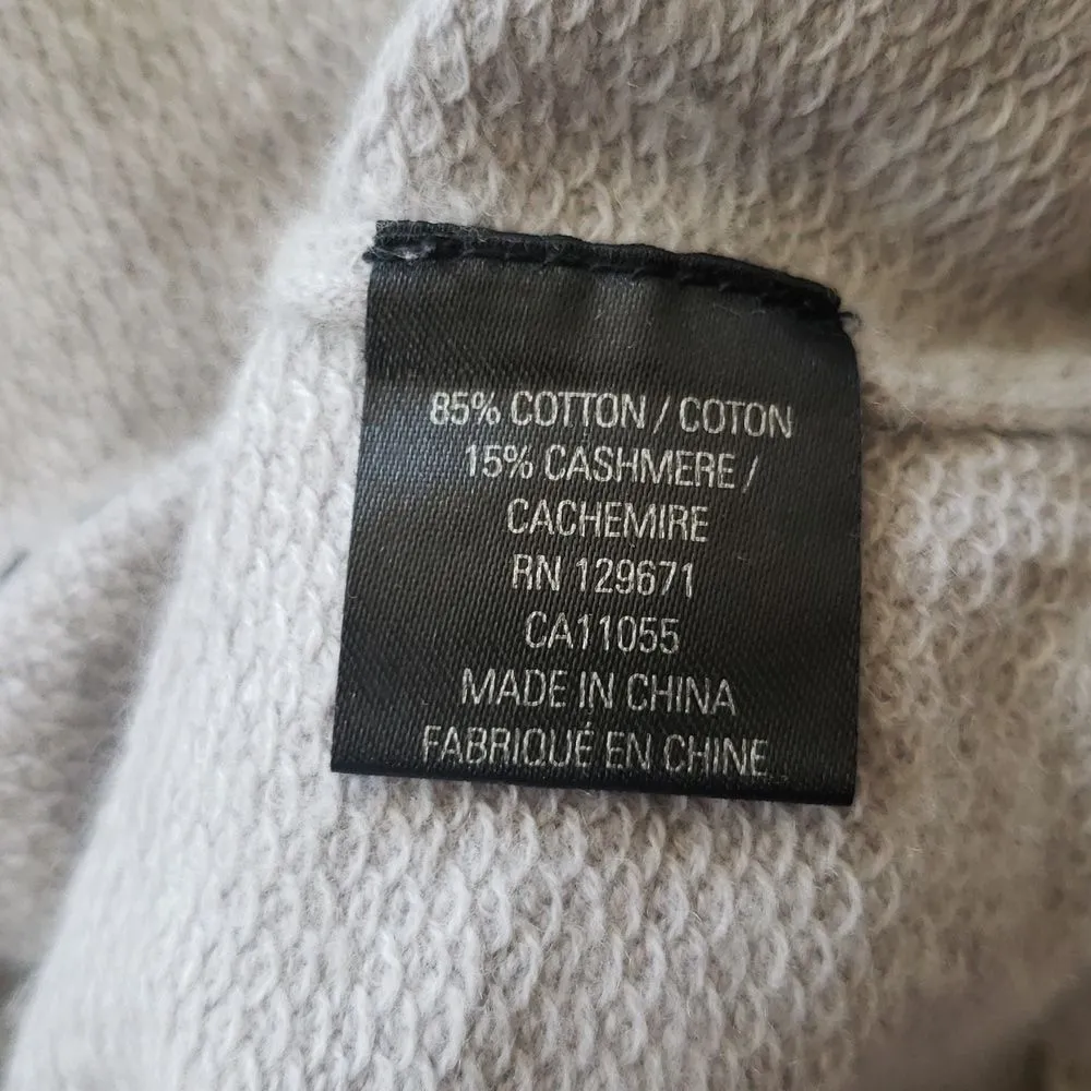 Skull Cashmere Light Gray Cashmere Cottom Blend Knit Oversize Hoodie Size Small - Image 4