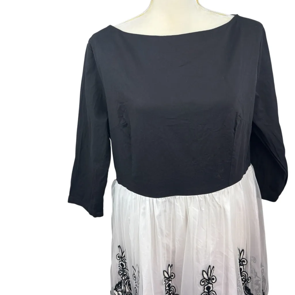 Crochet/embroidered midi dress, 4X, holiday, formal, festive, party, cotton Multiple - Image 2