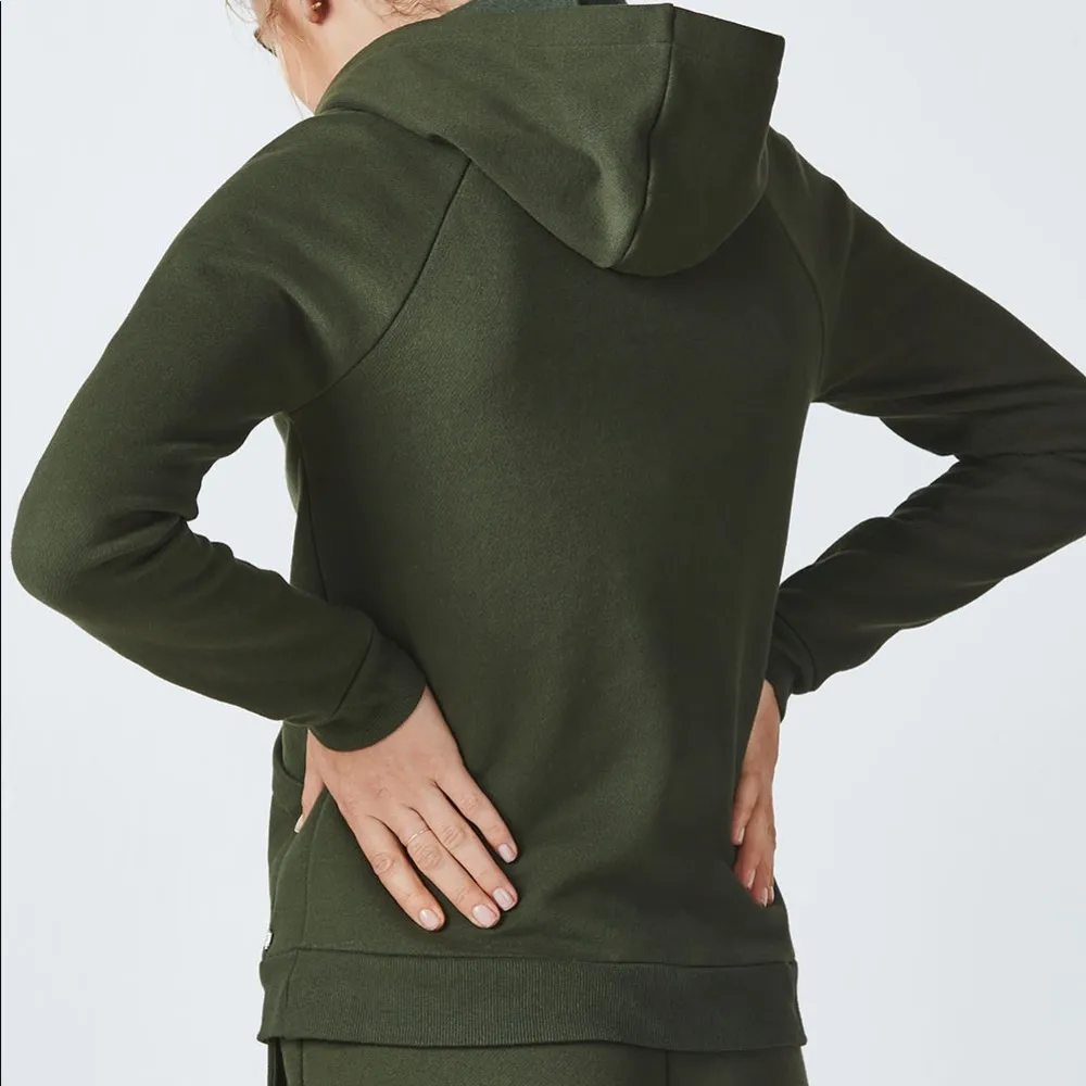 NEW Fabletics Ruby Long Sleeve Hoodie Green Hooded Jacket Zip Up Cotton XS NWOT - Image 2