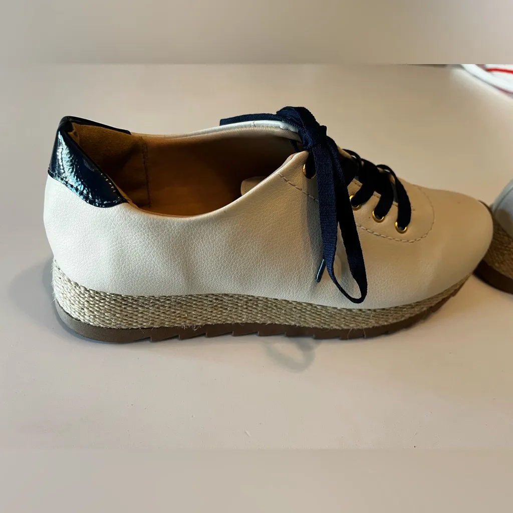 Bks Leandro‎ off white floater tie up show sz 39/8 Blue - Image 7