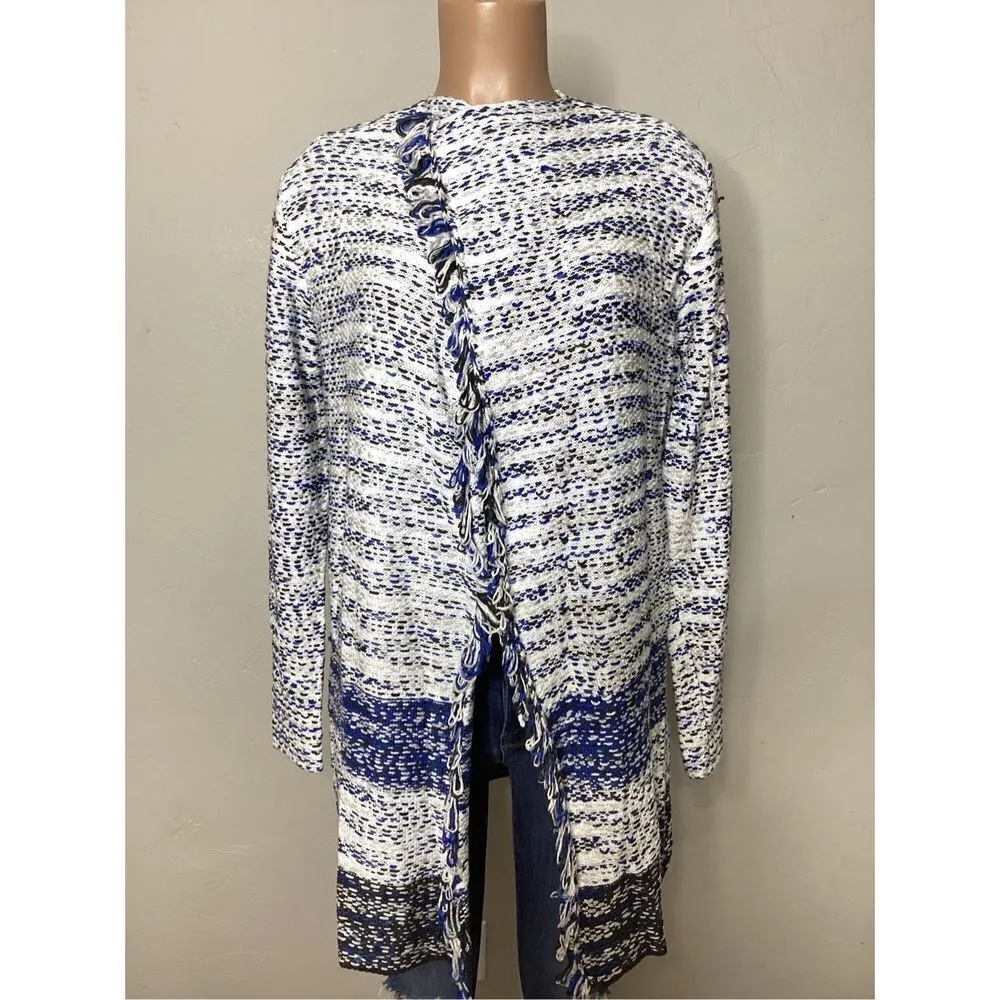 New. FATE long blue and white textured sweater. Retails $149 - Image 3