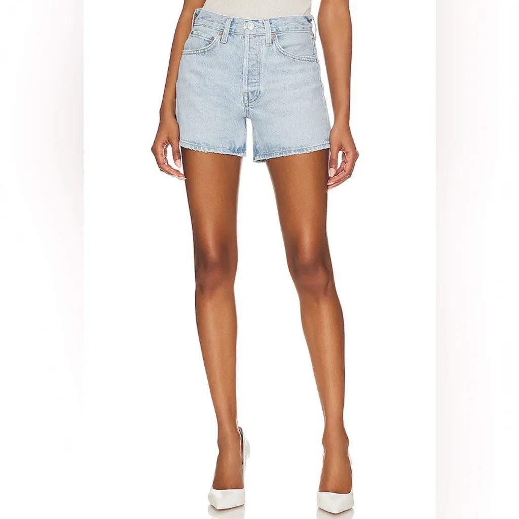 AGOLDE‎ Parker Loose Fit High Rise Vintage Long Denim Shorts in Twister Size 32 - Image 2